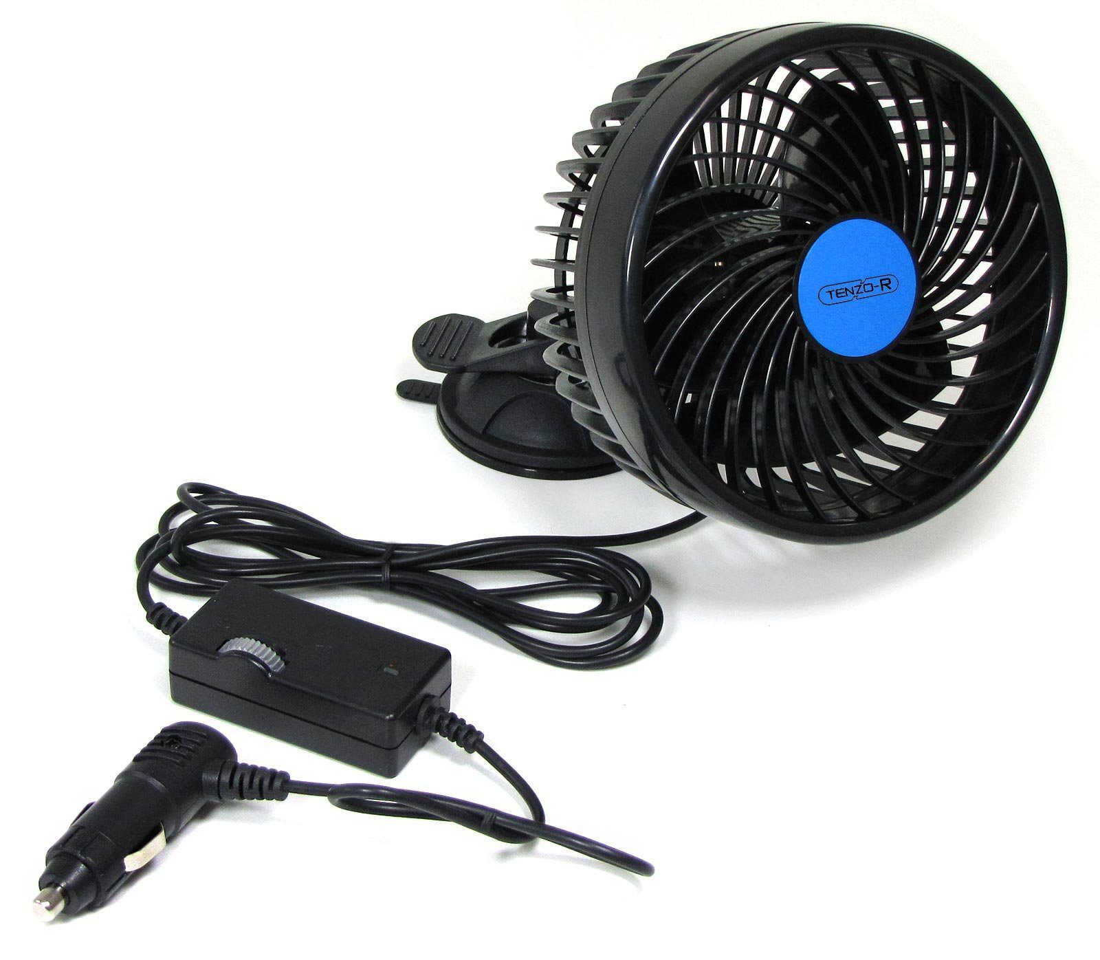 Tenzo-R Handventilator 12 Volt Ventilator Lüfter für PKW Auto 15cm für Zigarettenanzünder mit Saugfuss