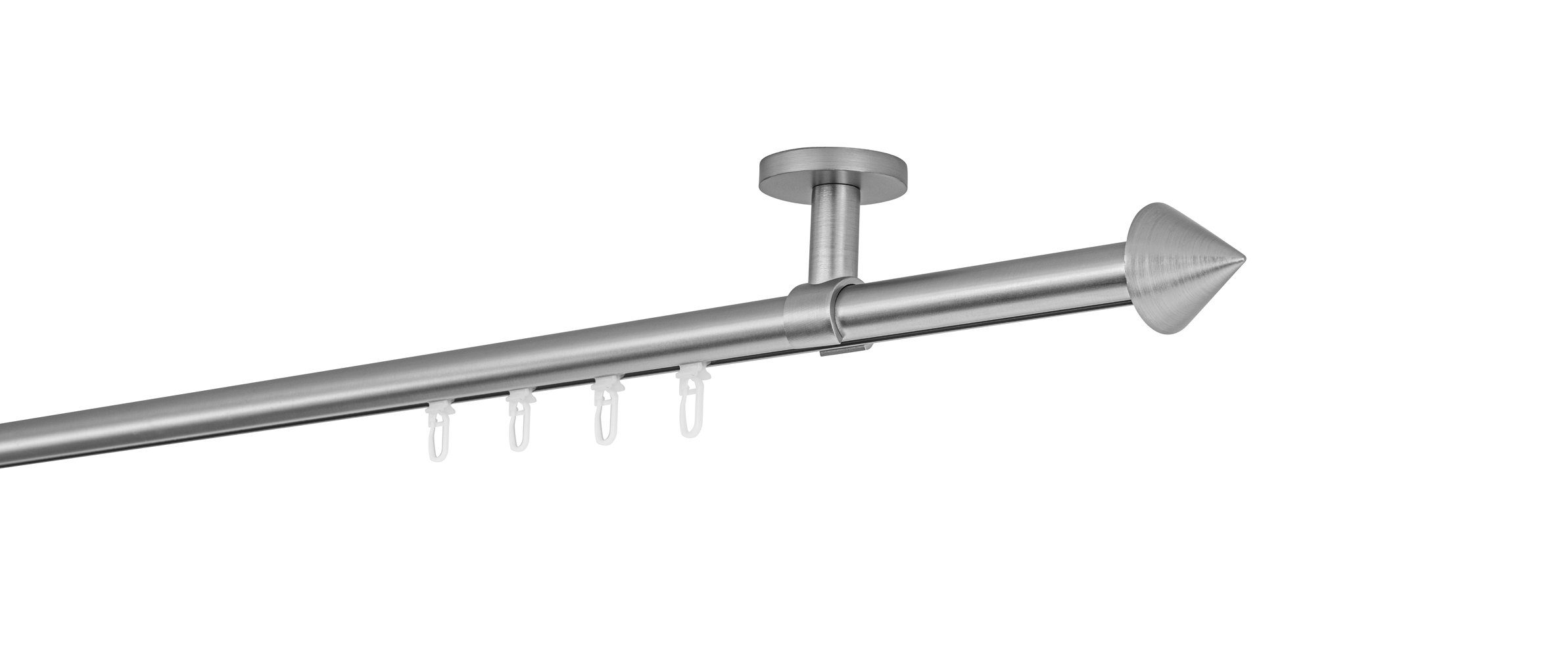 Gardinenstange Profil Deckenabstand verschraubt Bohren, mm, Ø ondeco, läufig, 20 Maßanfertigung, 4cm 1-läufig- Spitze