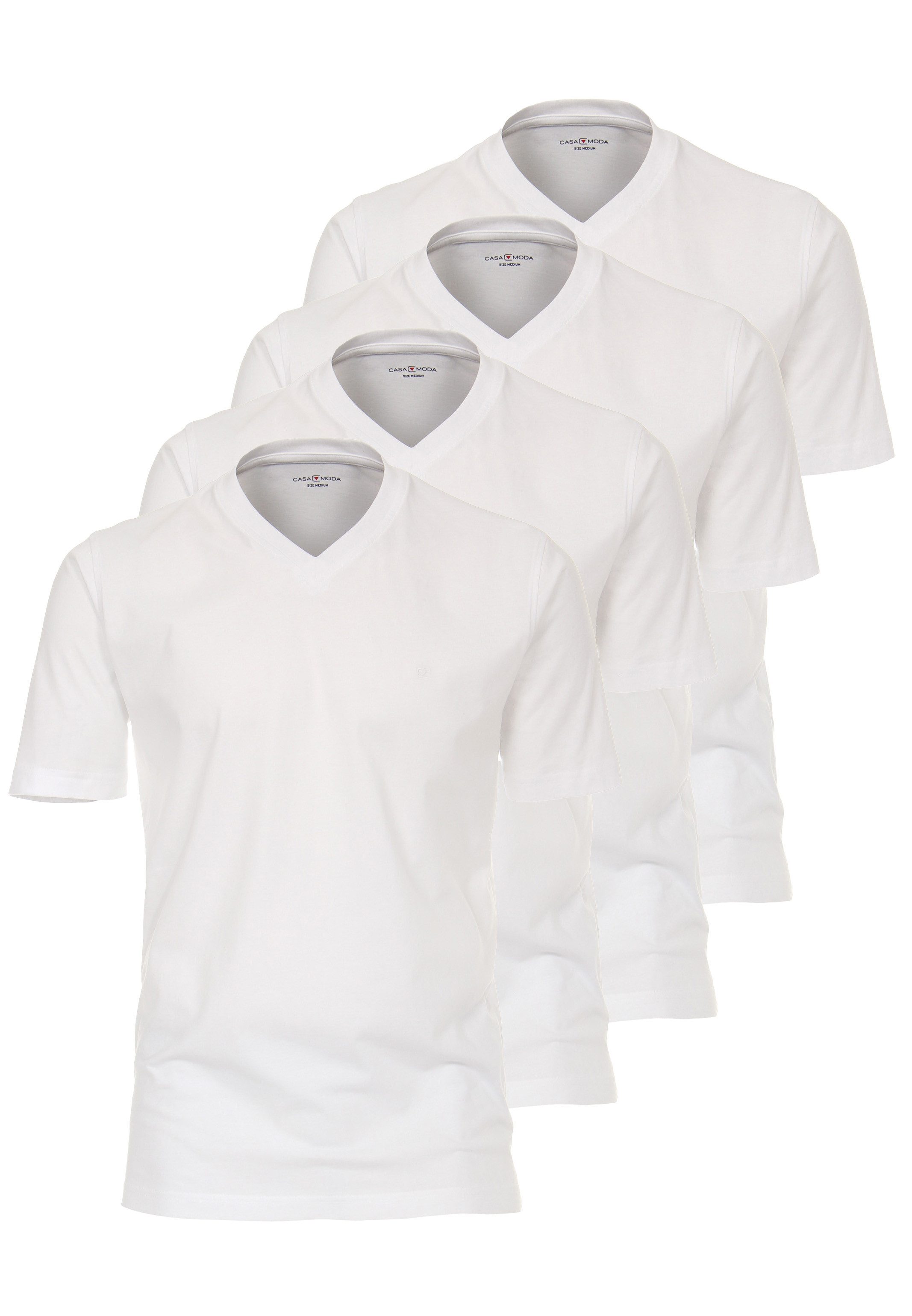 CASAMODA T-Shirt 4er Pack Basic (Spar-Set, 4-tlg) T-Shirt - Baumwolle - Atm günstig online kaufen