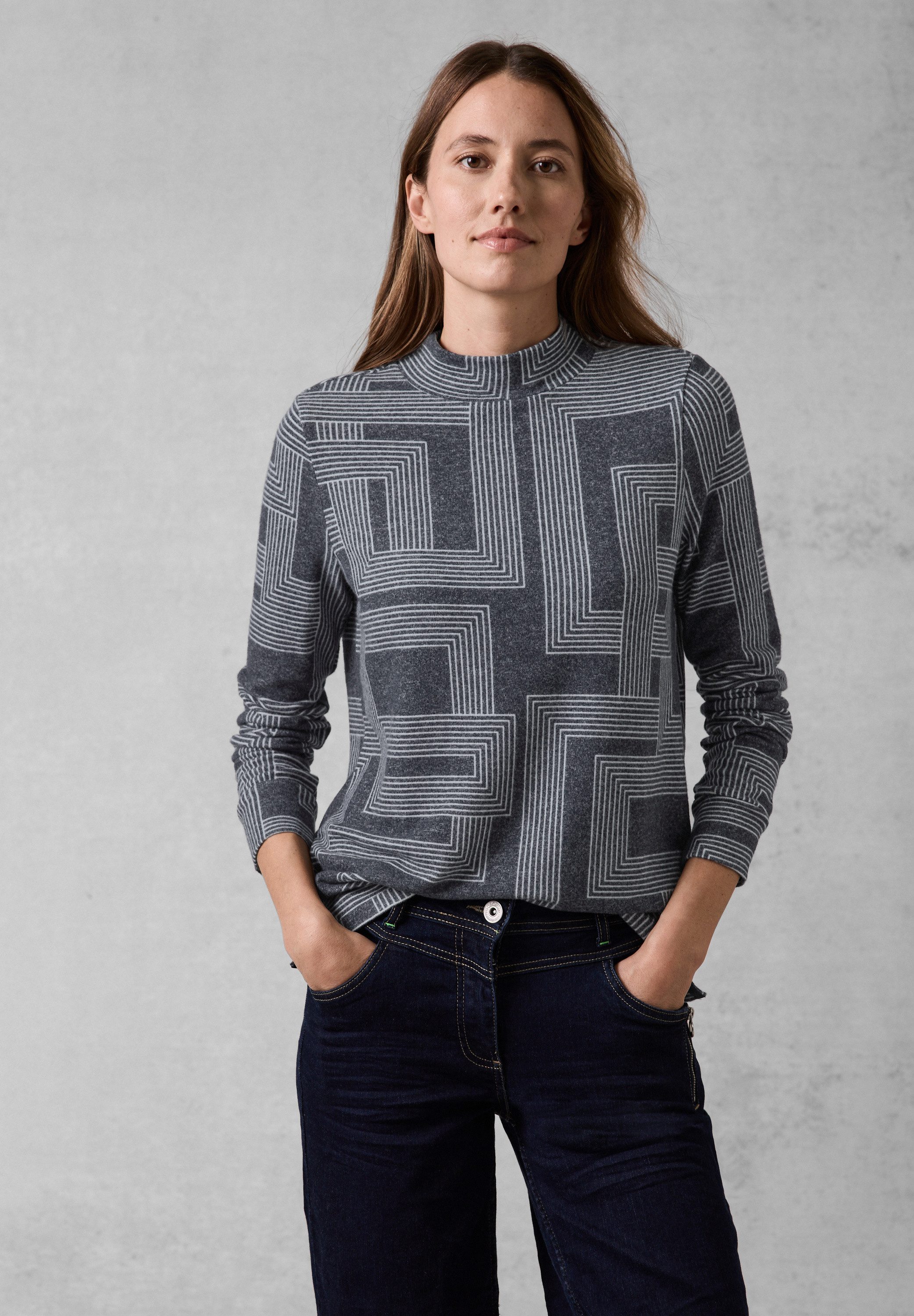 Cecil Langarmshirt, mit Stehkragen günstig online kaufen