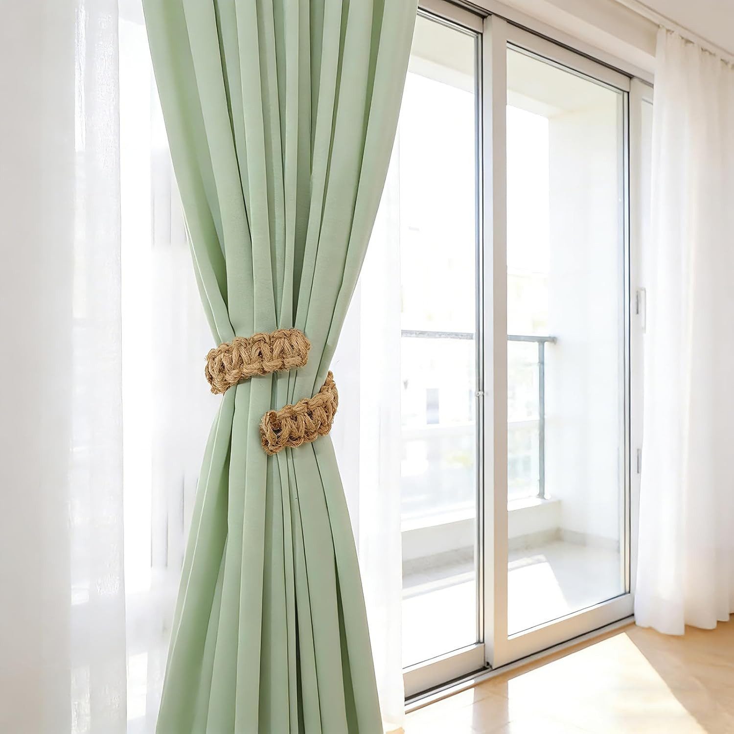 FOUORTUNATE-BEE Raffhalter Boho Gardinenhalter 4er Set für Zuhause und Büro, (4-tlg), Dekorative Boho Vorhangbinder für Innen- und Außenbereich – Bild 4 von 5