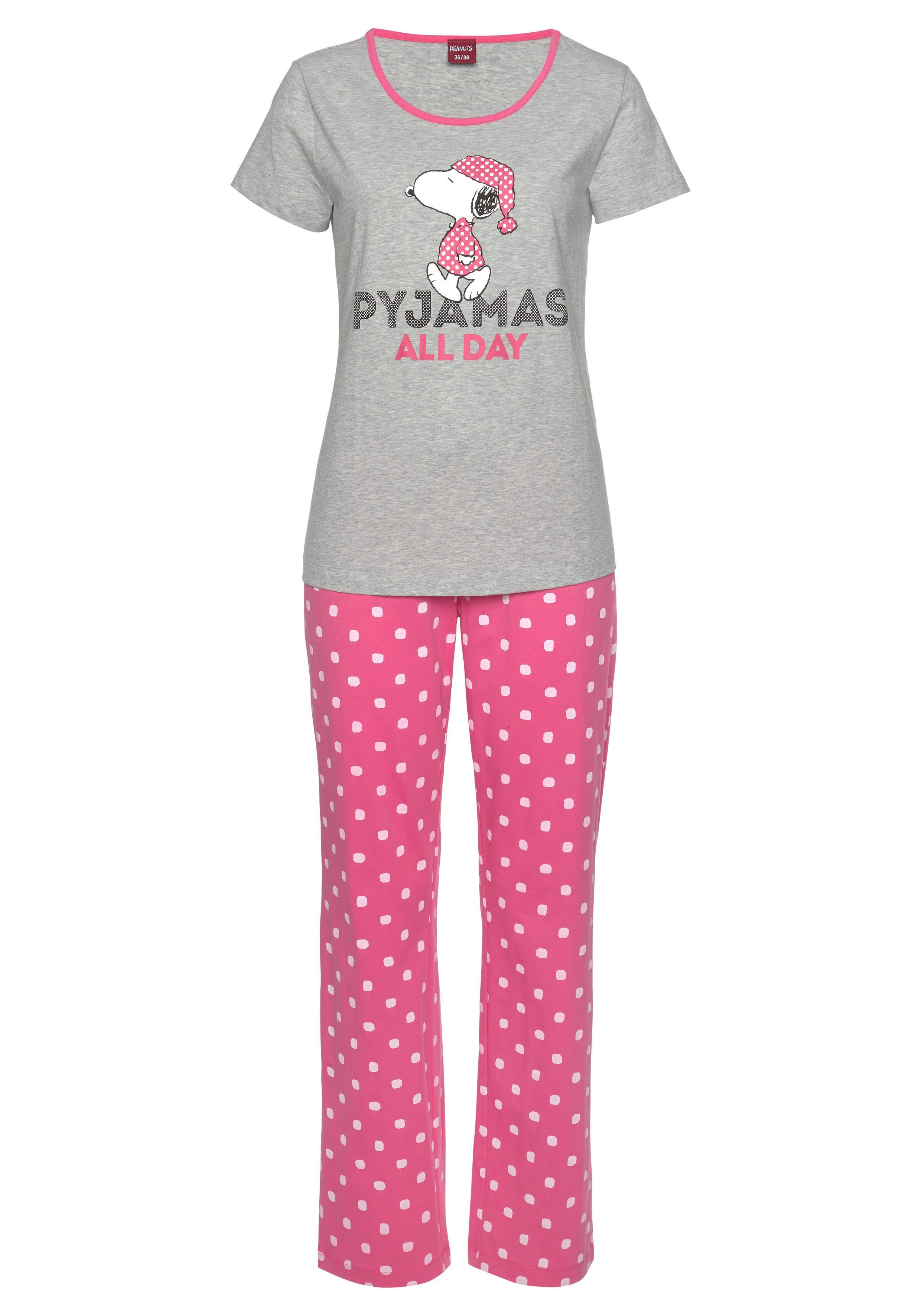 PEANUTS Pyjama (2 tlg) mit Snoopy Druckmotiv günstig online kaufen