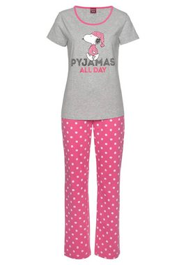 PEANUTS Pyjama (2 tlg) mit Snoopy Druckmotiv