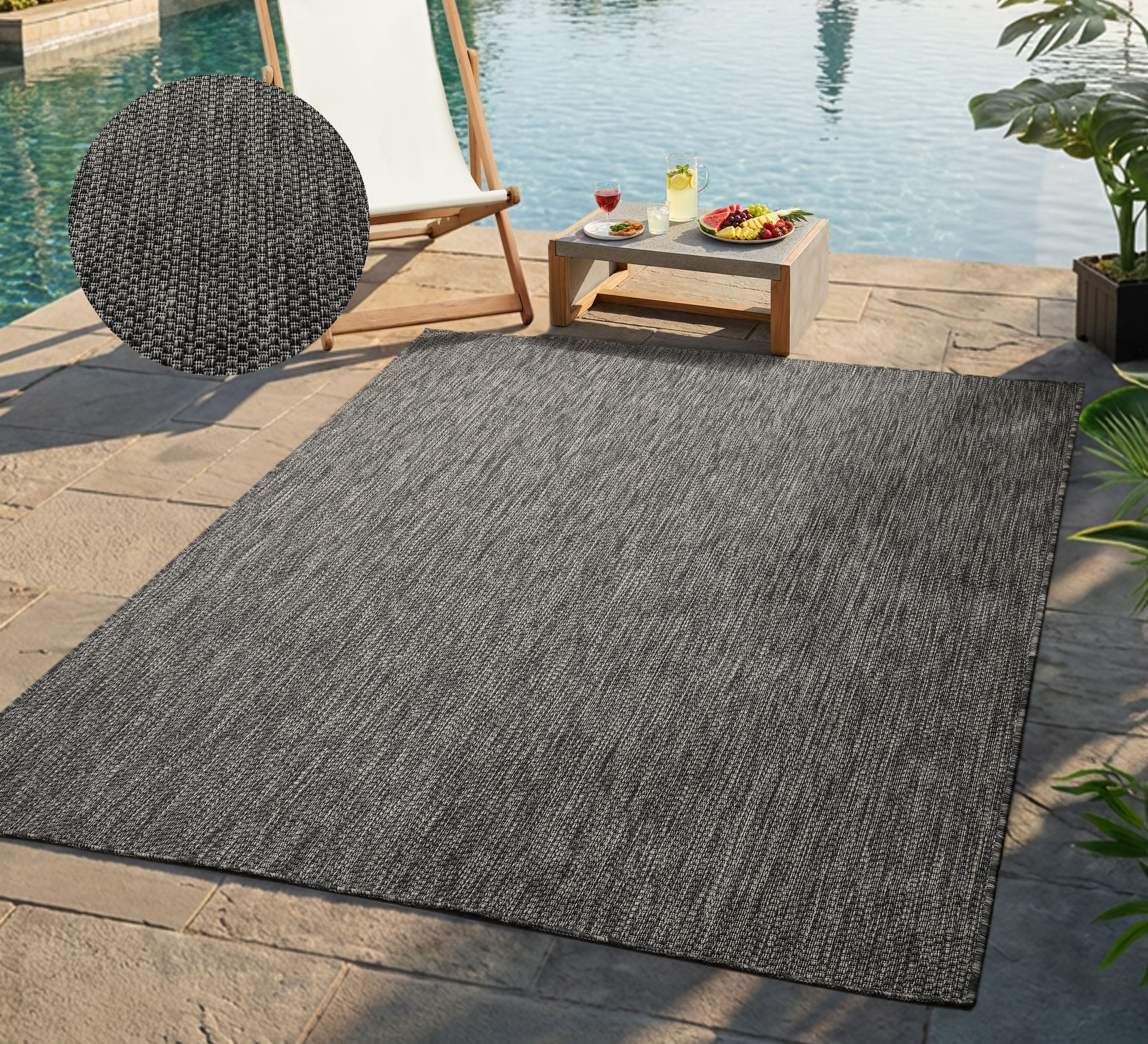 Bruno Banani Teppich Venezia, auch als Läufer, rechteckig, Höhe: 4 mm, In- und Outdoor geeignet, Sisal-Optik, Wetterfest & UV-beständig
