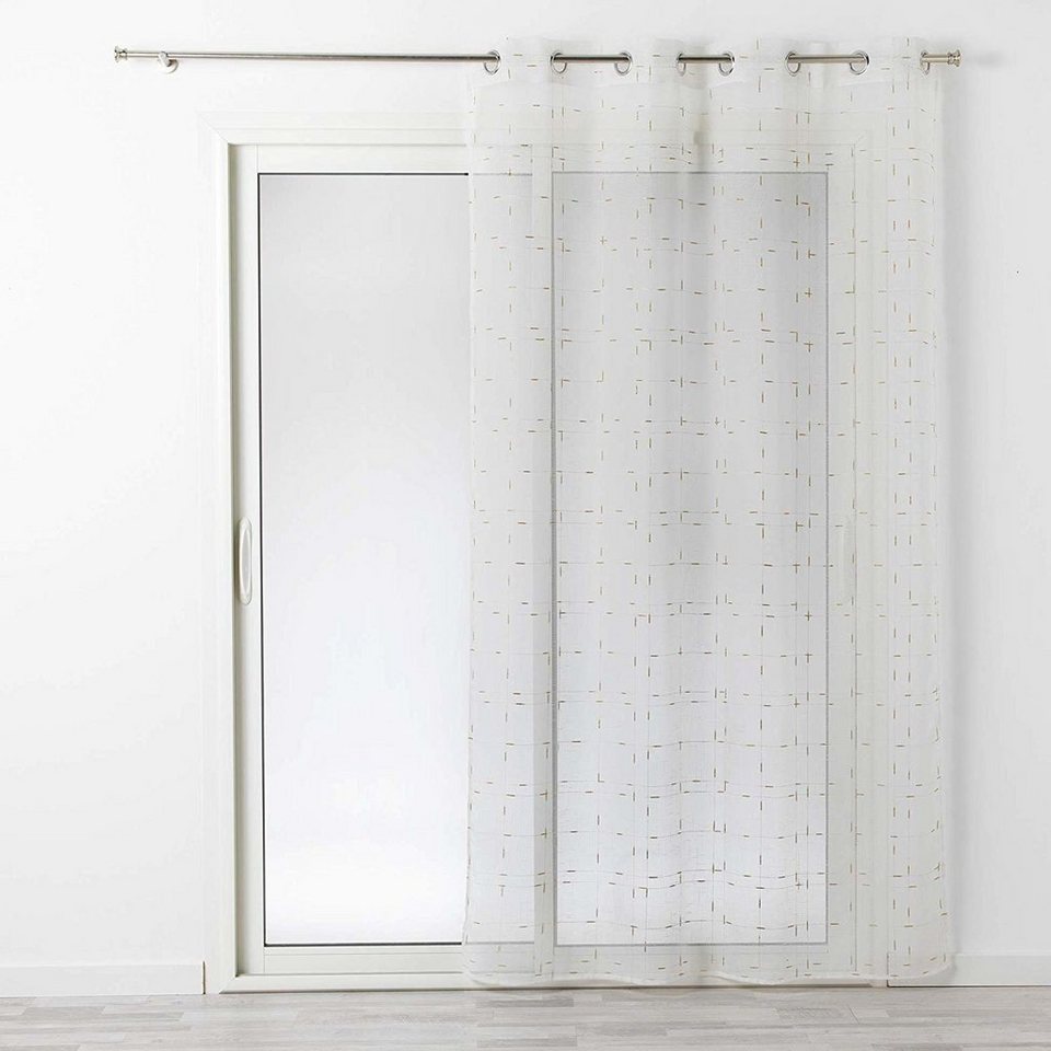 Gardine, Douceur d\'intérieur, (1 St), modern, transparenter weißer  Fenstervorhang mit zarten Goldaufdruck