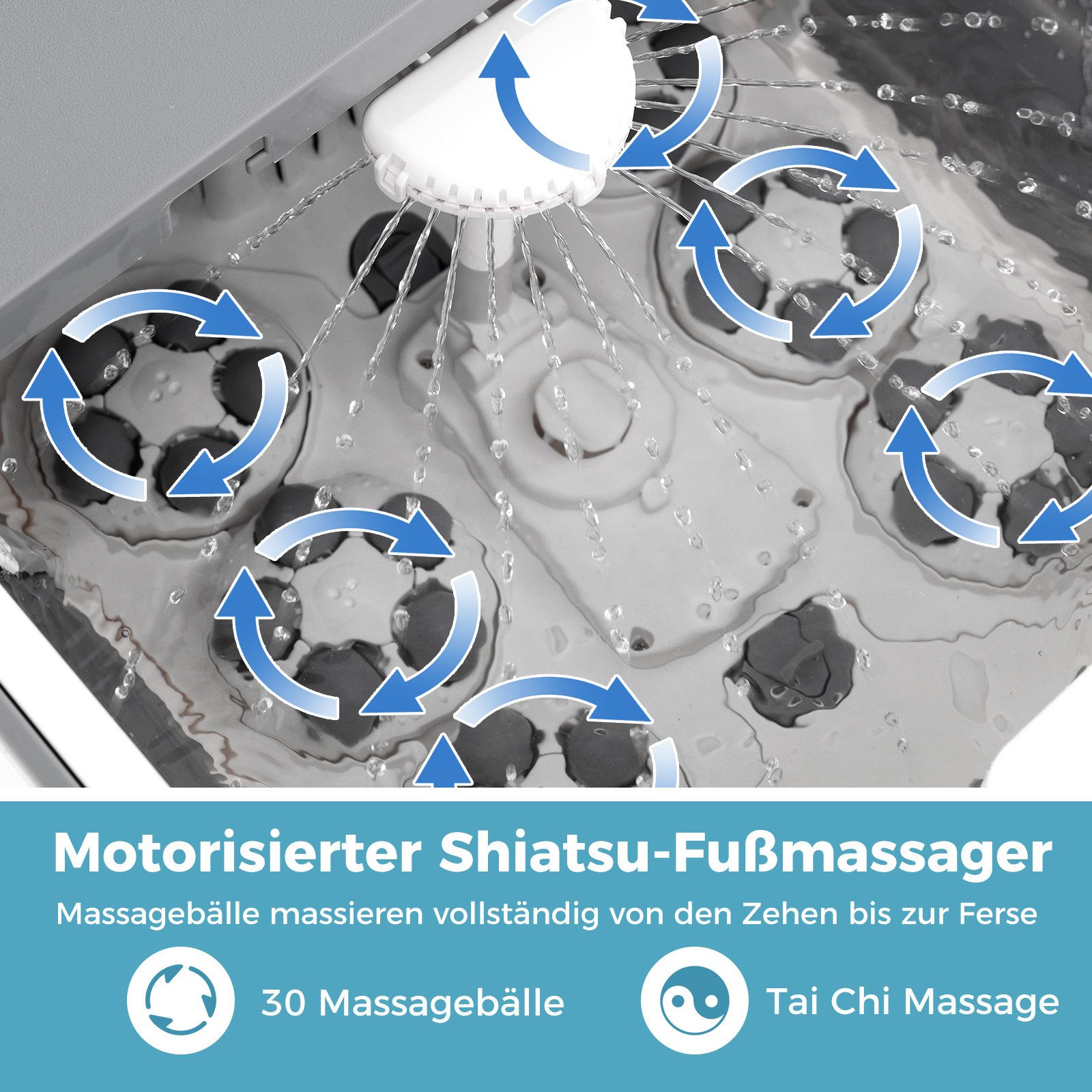 KOMFOTTEU Fußbad, Fußmassagegerät klappbar, mit Massage
