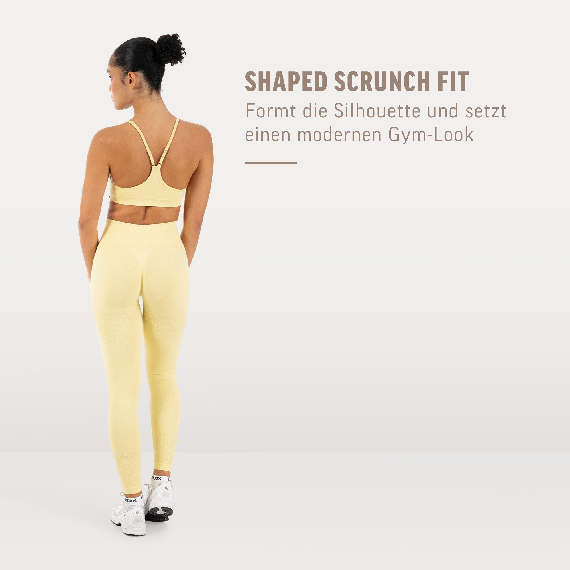 Smilodox Leggings Timea Sporthose Damen, Scrunch, Shaped Fit, High Waist, Gym Scrunch Naht, Rippstruktur, Shaped Fit, hoher Bund, Stretch