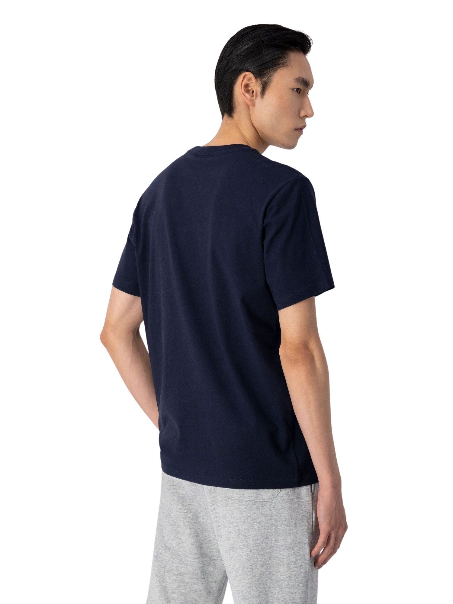 Baumwolle mit Champion dunkelblau Shirt Rundhals-T-Shirt T-Shirt aus