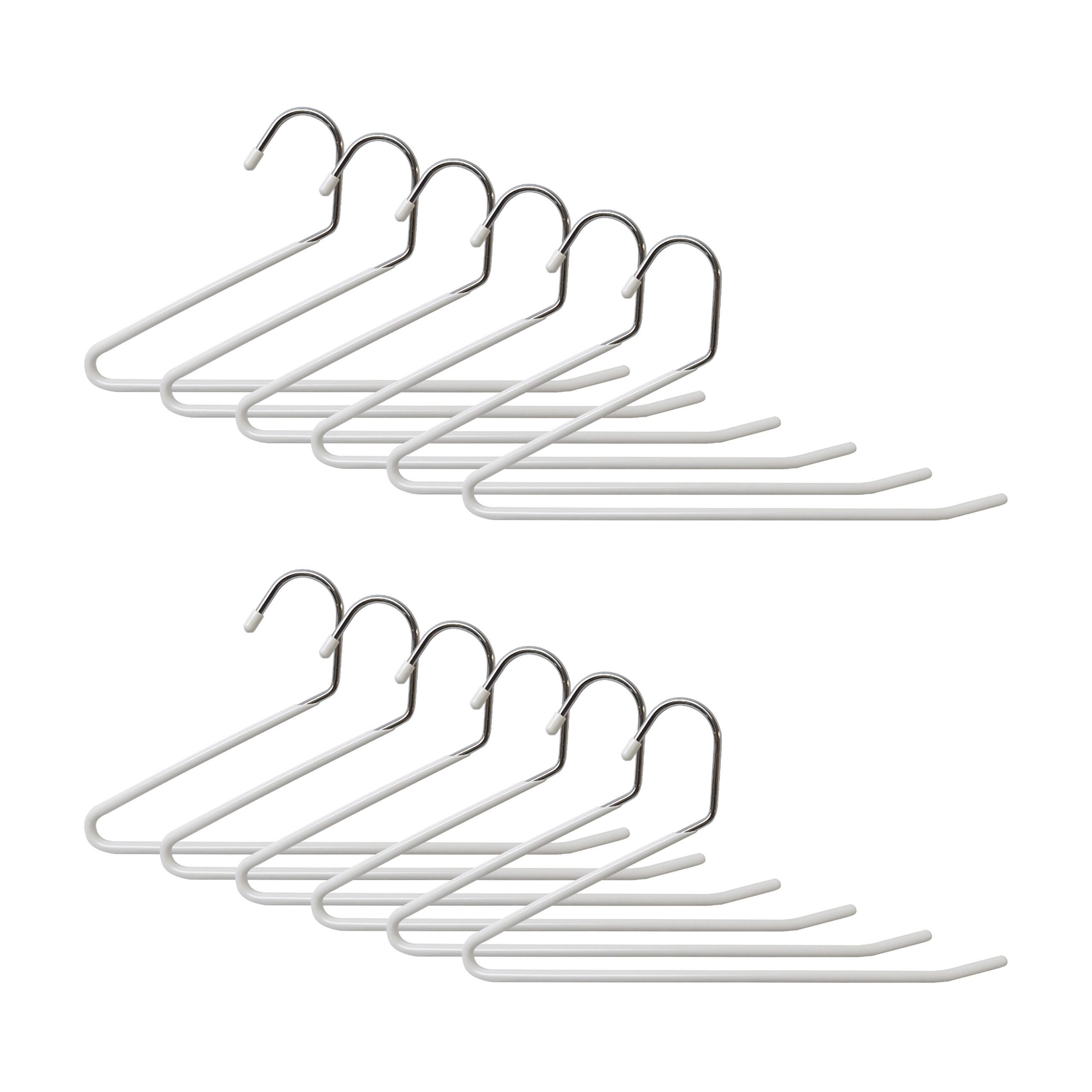 relaxdays Mehrfach-Kleiderbügel Hosenbügel rutschfest Set, weiß günstig online kaufen
