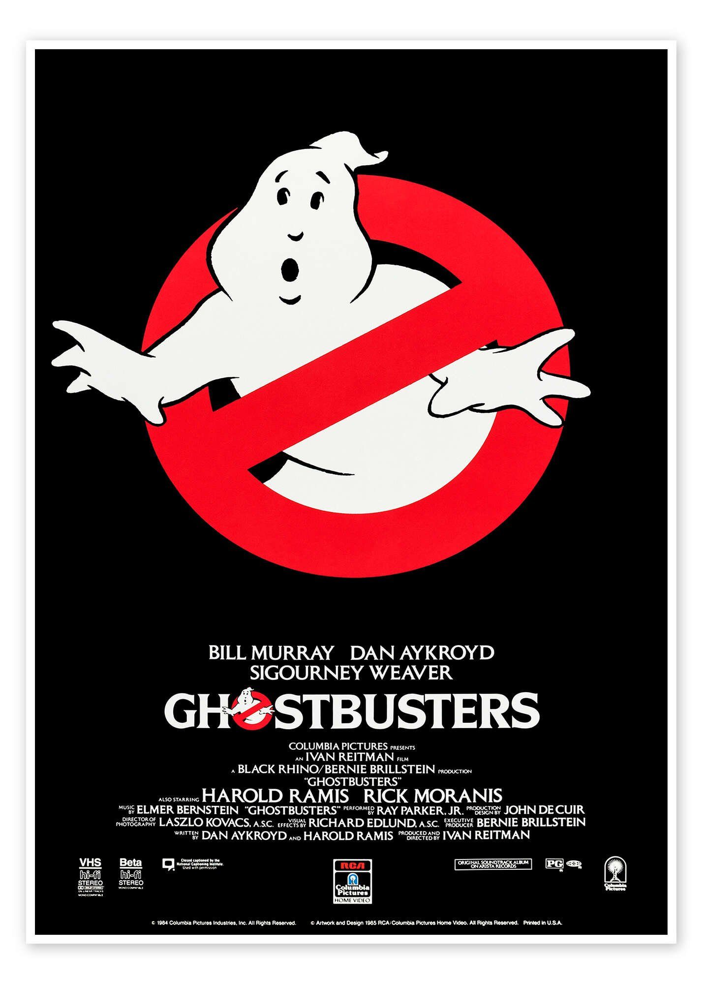 Posterlounge Wandbild Ghostbusters - Die Geisterjäger, Vintage Entertainment Collection, erhältlich als Poster, Leinwandbild, Wandsticker oder Acrylglasbild