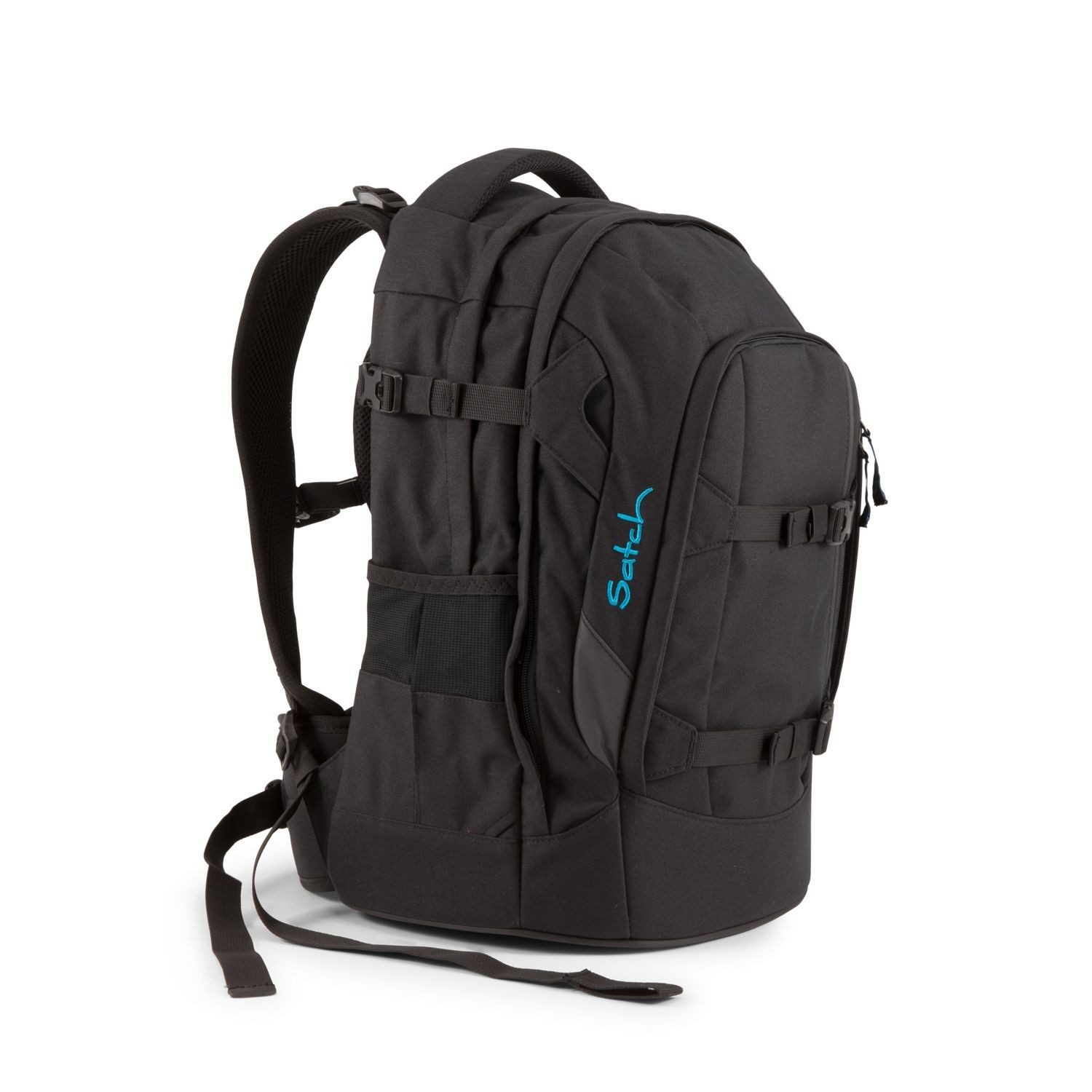 Satch Schulranzen Schulrucksack PACK Black Bounce (1 Stück), Laptop-Fach, Your-Size-System, Schulranzen
