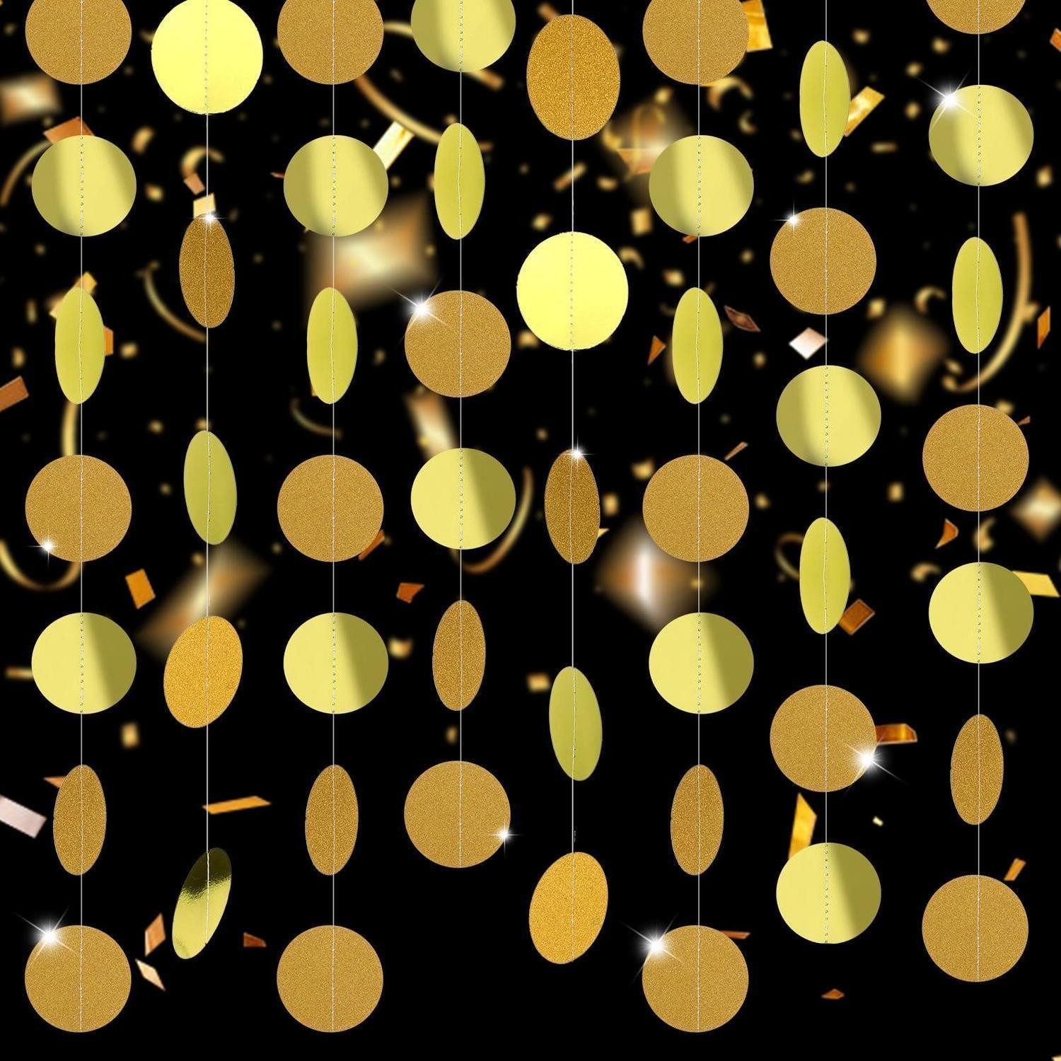 LuxusKollektion Girlande Girlande Gold 4m Glitzer Deko Party