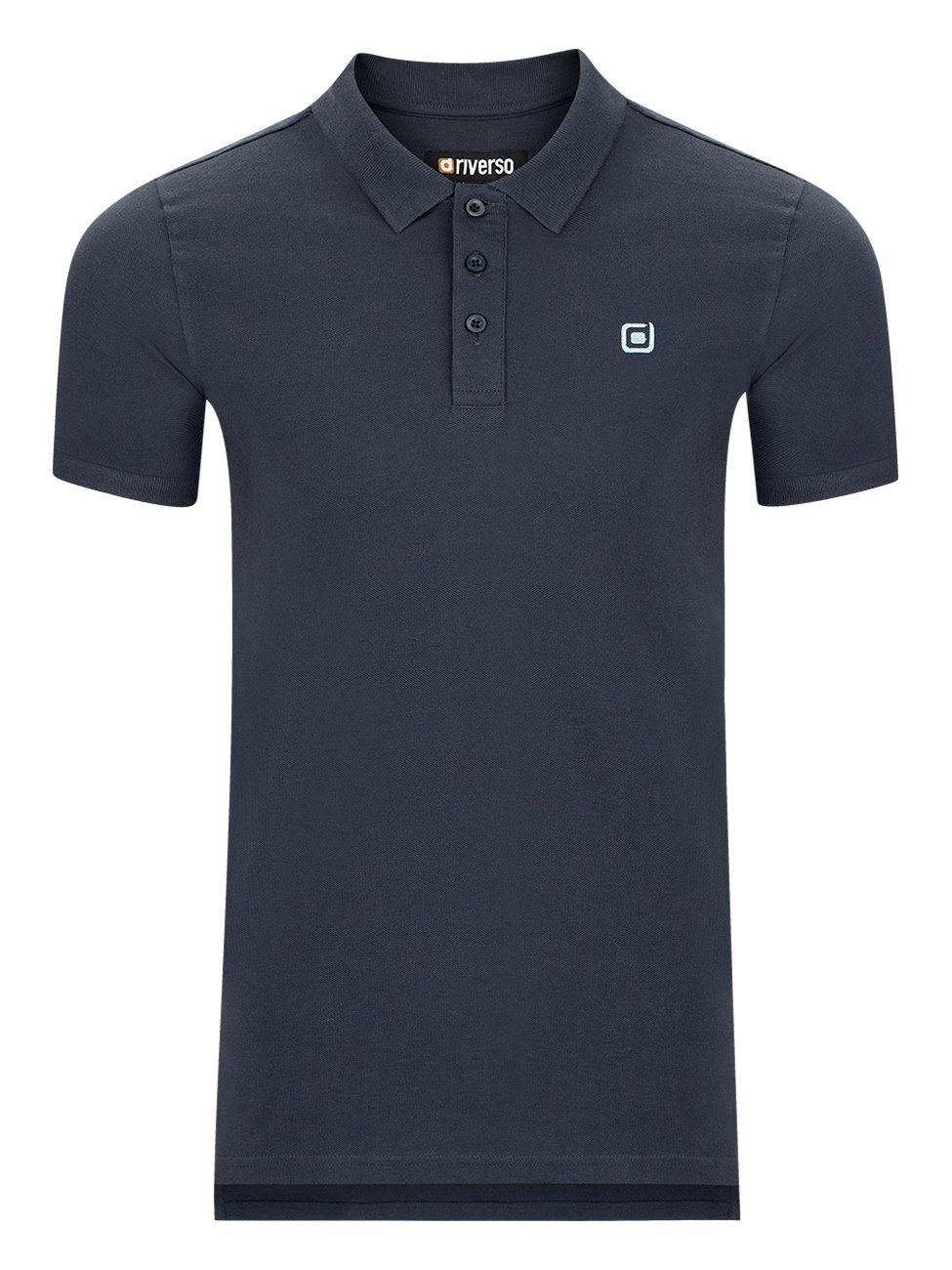 (1-tlg) Blue Poloshirt Herren (19400) RIVJohn Regular 100% Polohemd Dark Fit aus riverso Baumwolle Hemd Basic