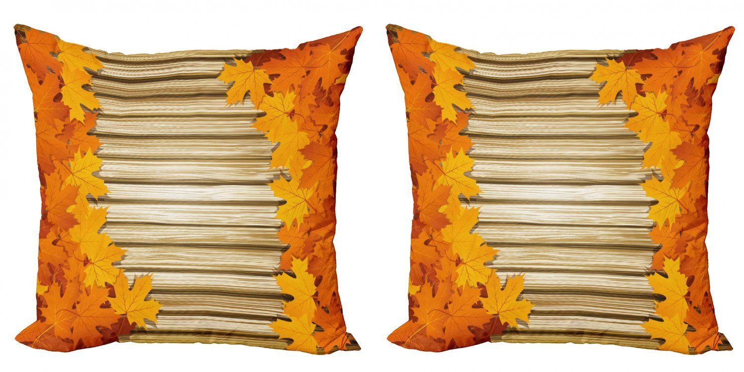 Kissenbezüge Modern Accent Doppelseitiger Digitaldruck, Abakuhaus (2 Stück), Fallen Fallen Leaves Rustikaler Stil