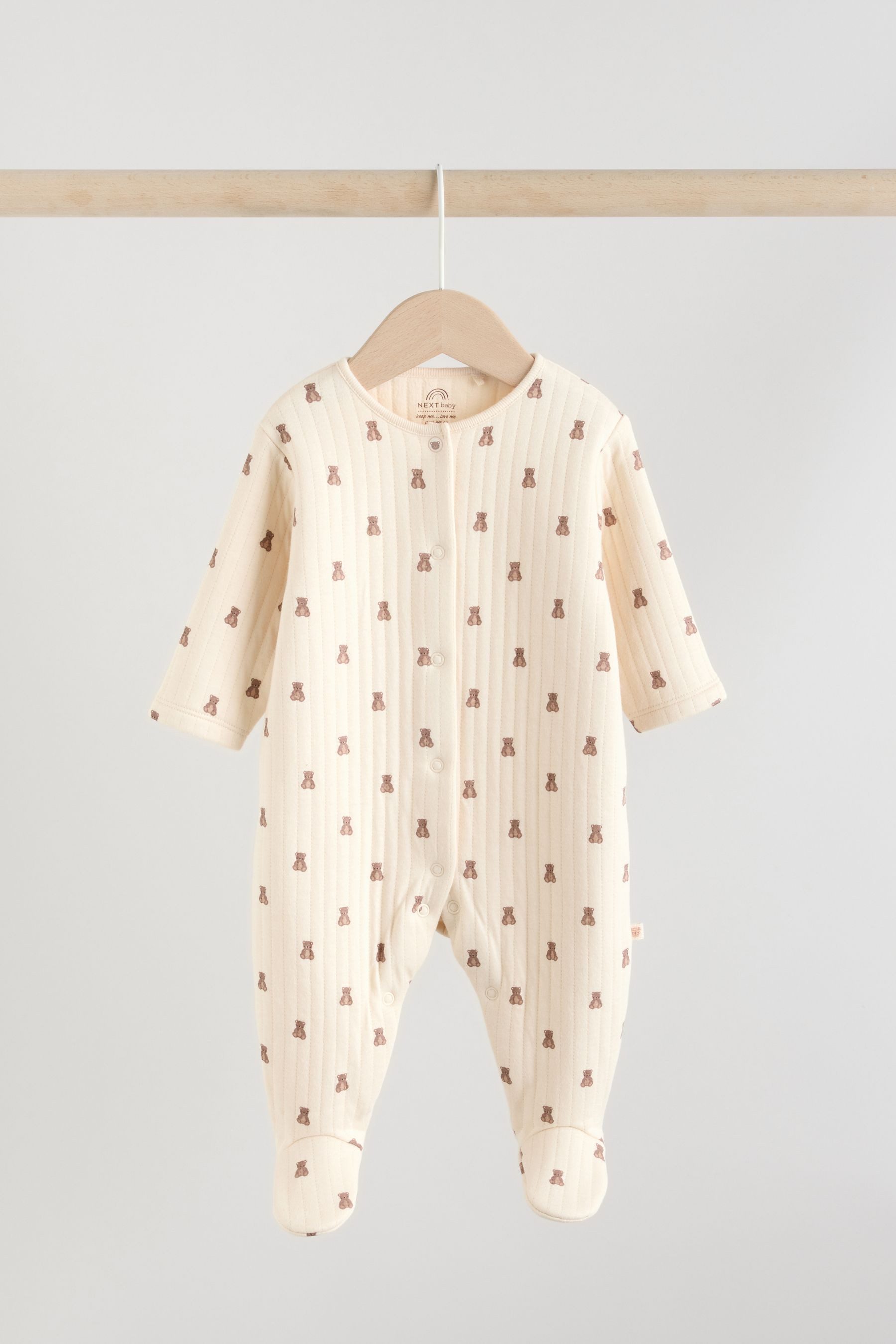 Next Schlafoverall 2er-Pack Gesteppte Baby-Schlafanzüge, Bär (2-tlg)