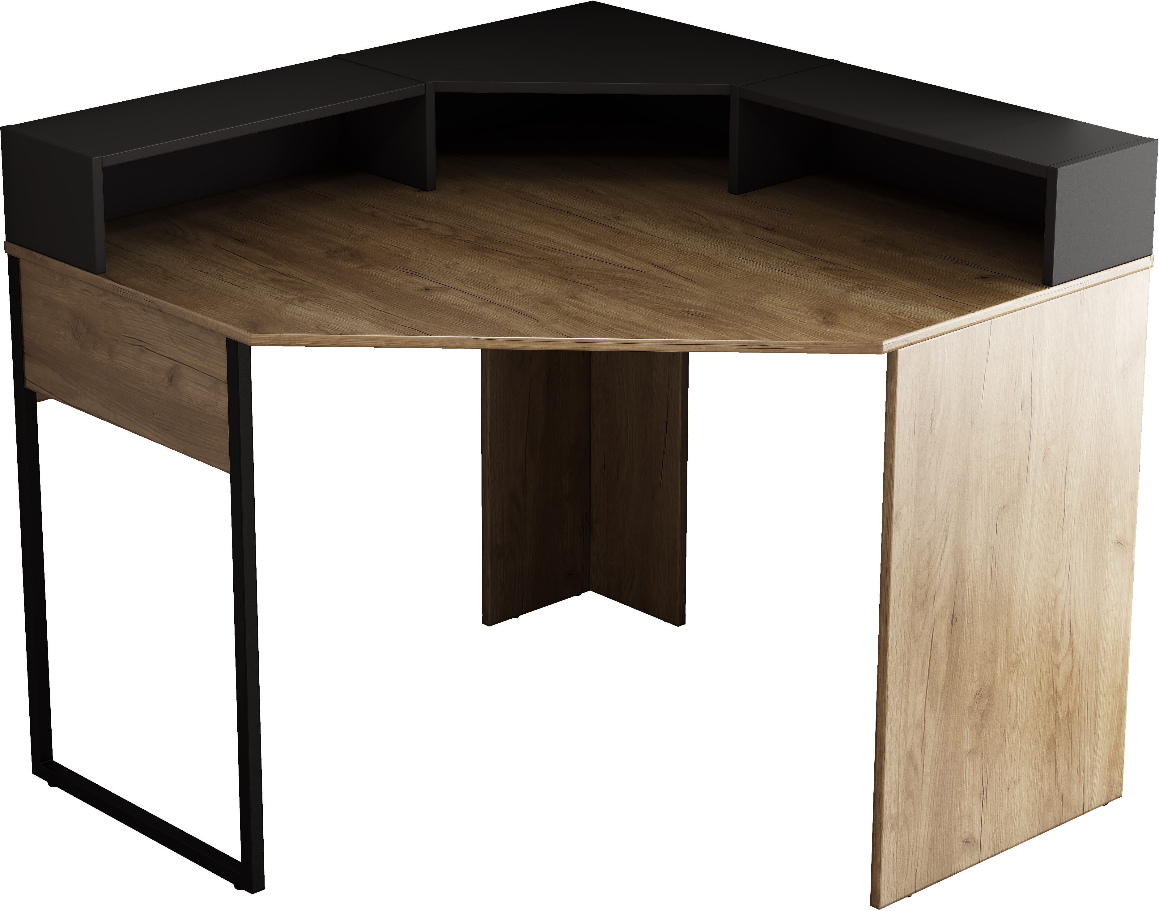 OTTO home Eckschreibtisch Moid, mit Schreibtischaufsatz, modernes Design, B. 100 cm