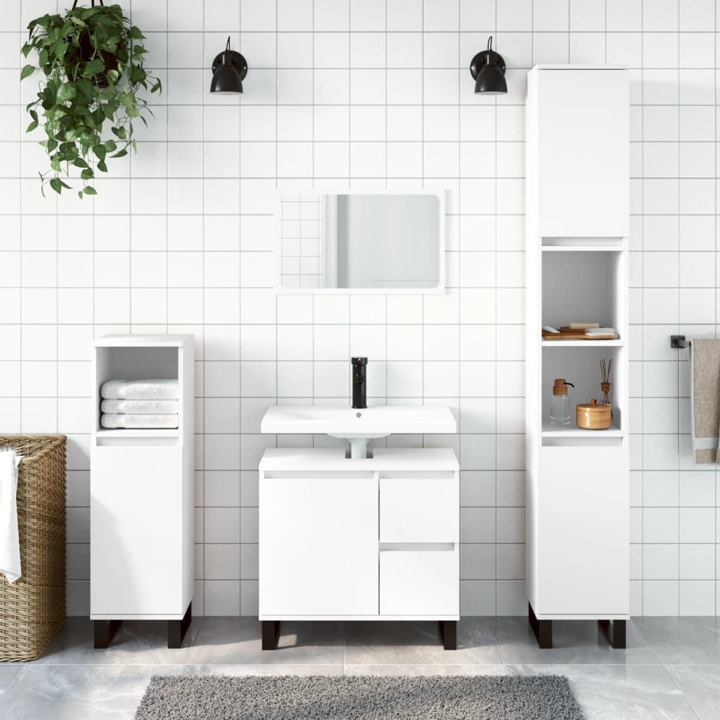 vidaXL Waschtisch Badschrank Weiß 65x33x60 cm günstig online kaufen