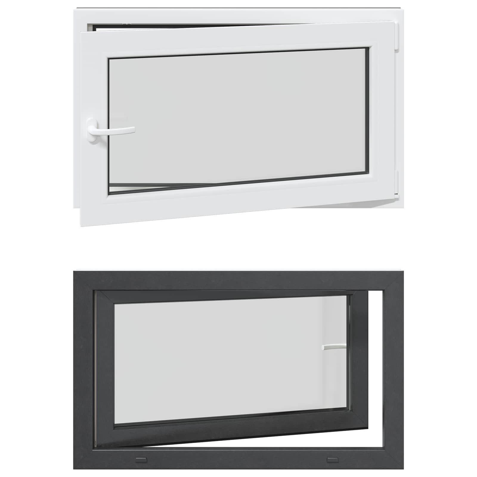 vidaXL Fenster Kellerfenster Innenseite Farbe Weiß RISOR 100 x 60 cm, (1 St)