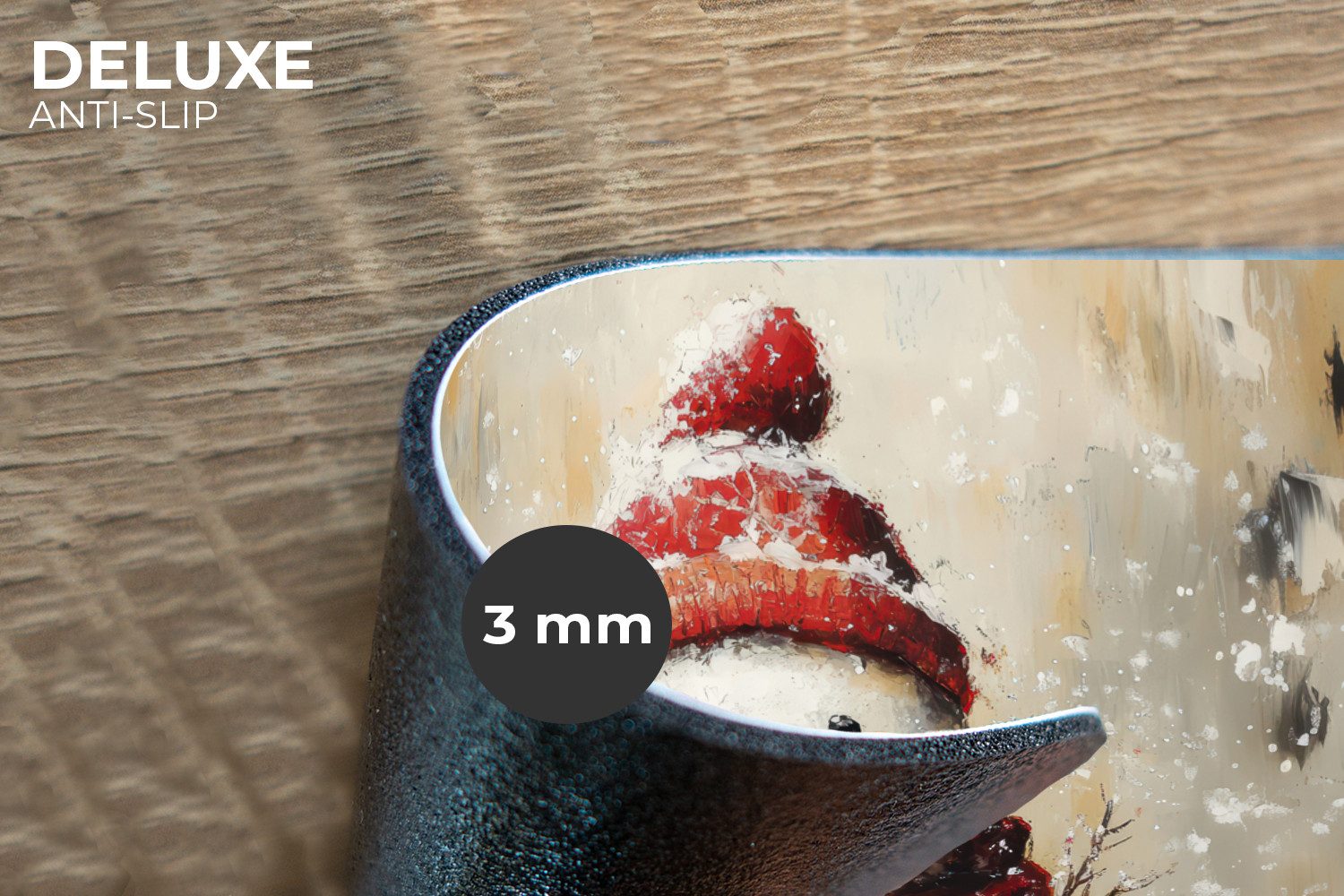 MuchoWow Platzset Schneemann - Winter - Schnee - Beige, (6-St), Platzsets, Tischset, Abwaschbar, Tischsets, Platzdeckchen