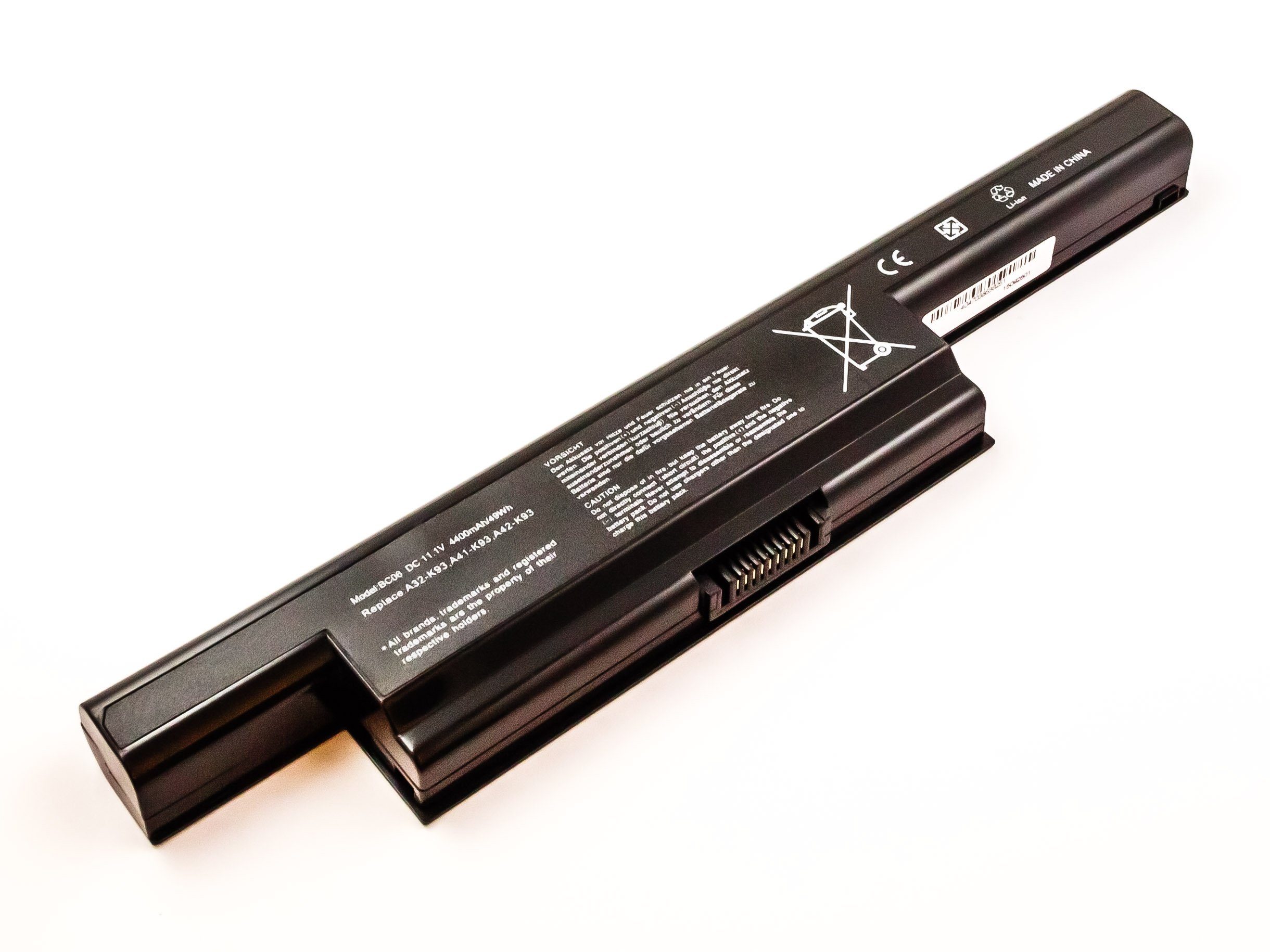 MobiloTec Akku kompatibel mit Asus K93SV-YZ150V Akku Akku 4400 mAh (1 St)