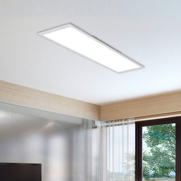 Briloner Leuchten LED Panel 7193-016, ultraflach, LED fest verbaut, Neutralweiß, Deckenlampe, 119,5x29,5x6cm, Weiß, 38W, Wohnzimmer, Schlafzimmer