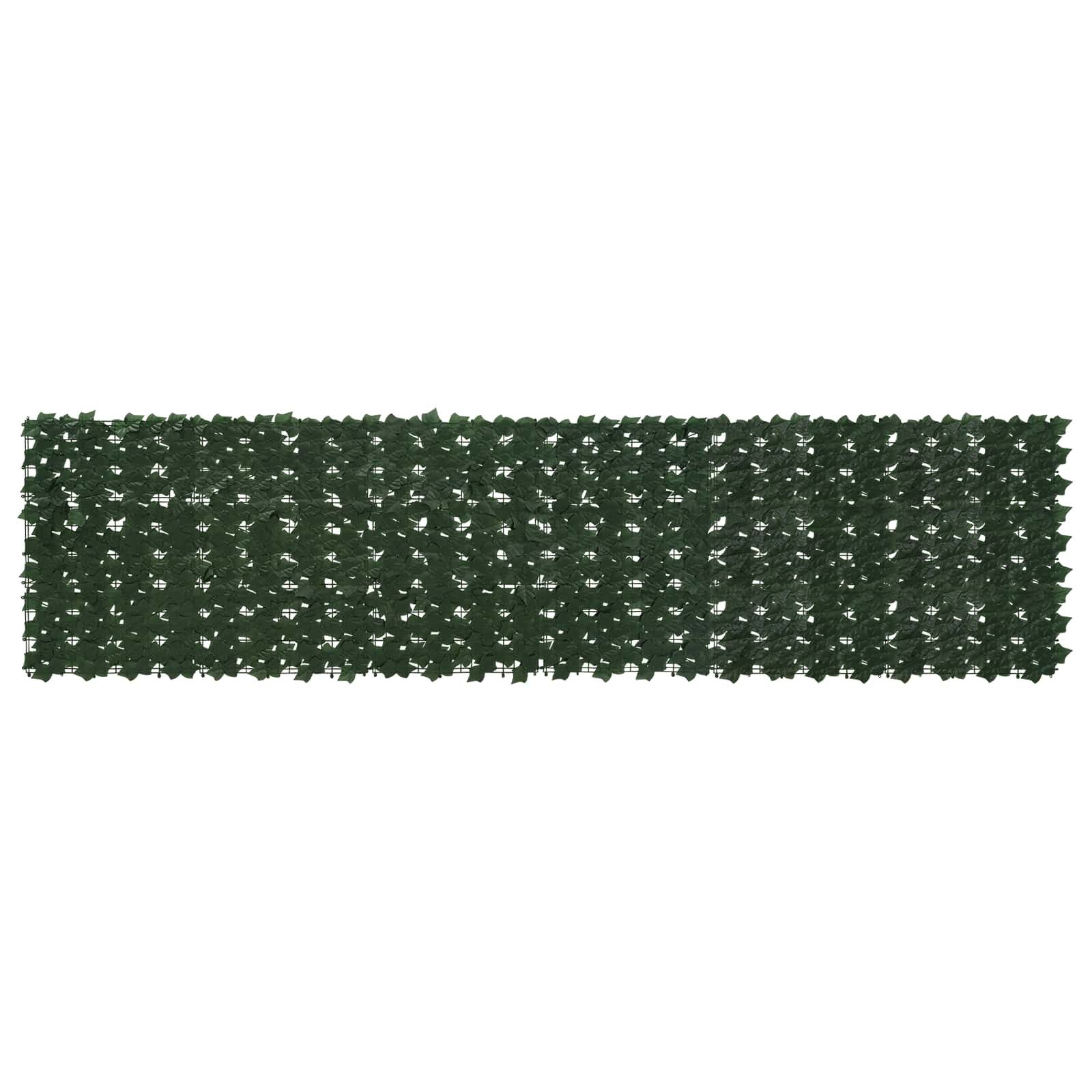 vidaXL Balkonsichtschutz Balkonsichtschutz mit Blättern Dunkelgrün 300 x 75 cm (1-St)