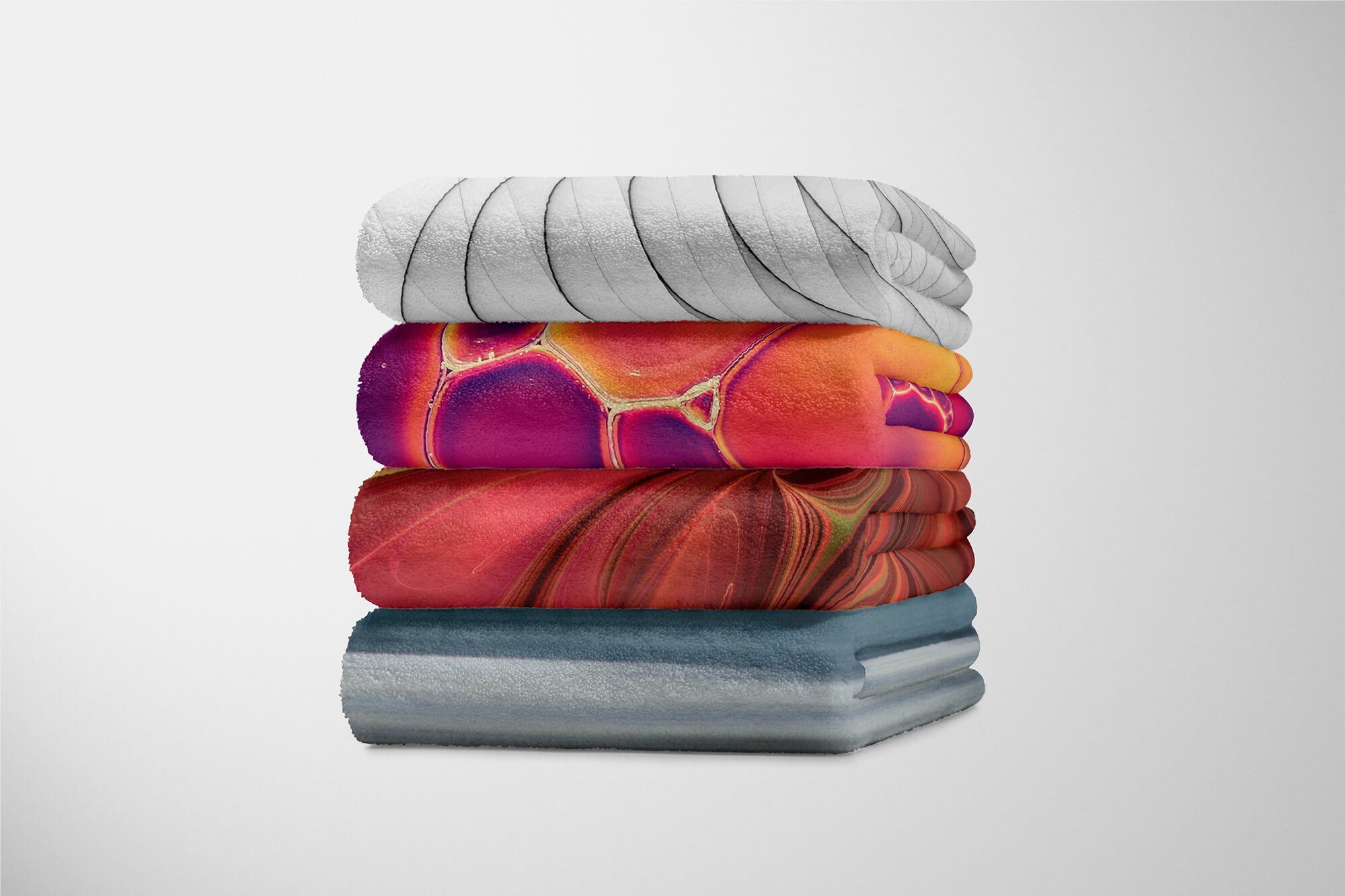 Wellen Kunstvoll, Strandhandtuch Kuscheldecke Sinus Handtuch mit Baumwolle-Polyester-Mix Fotomotiv Art Abstrakt (1-St), Handtuch Saunatuch Handtücher