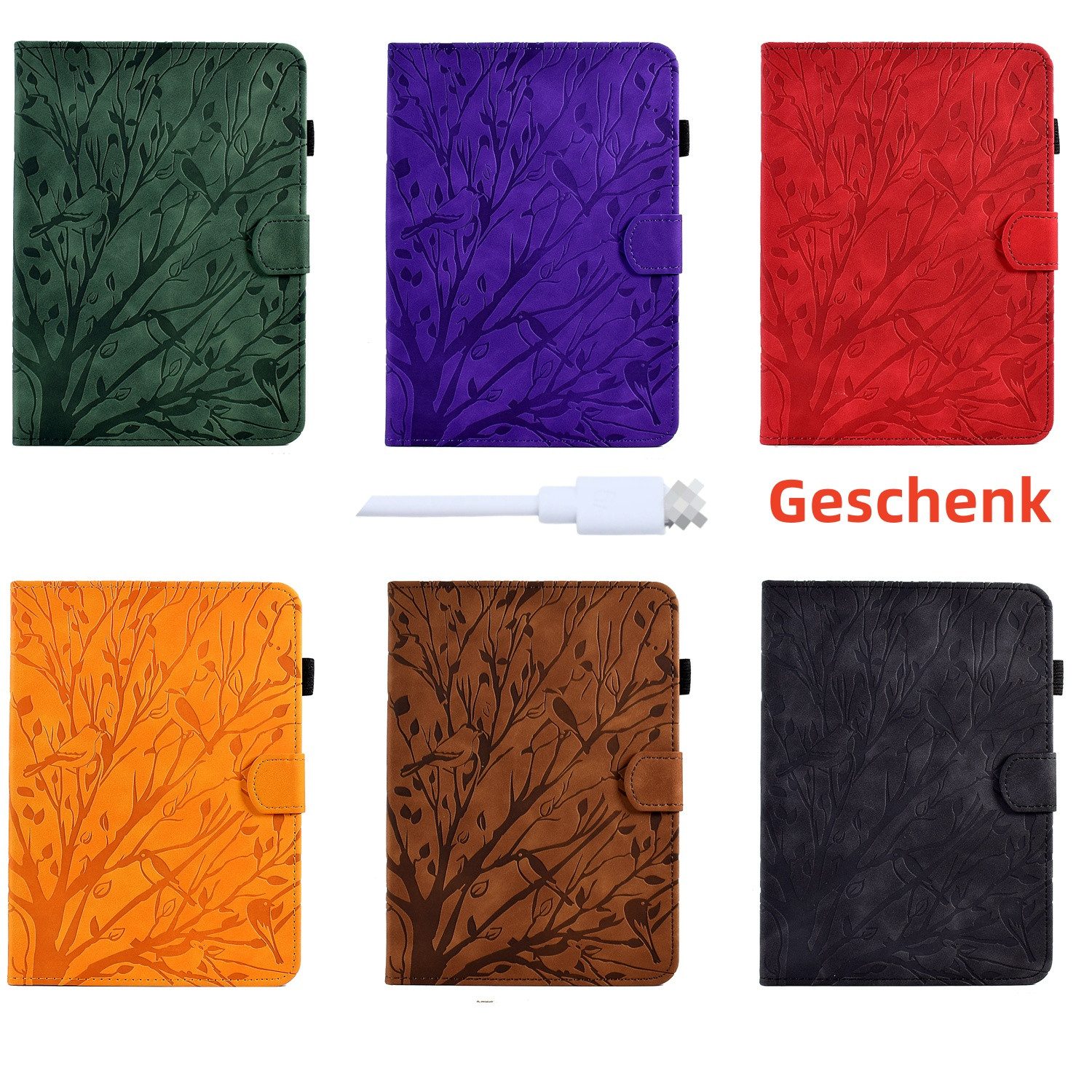 trends for living Tablet-Hülle Leder Baum Smart Cover Für Apple iPad Modelle Etui Hülle Case Tasche