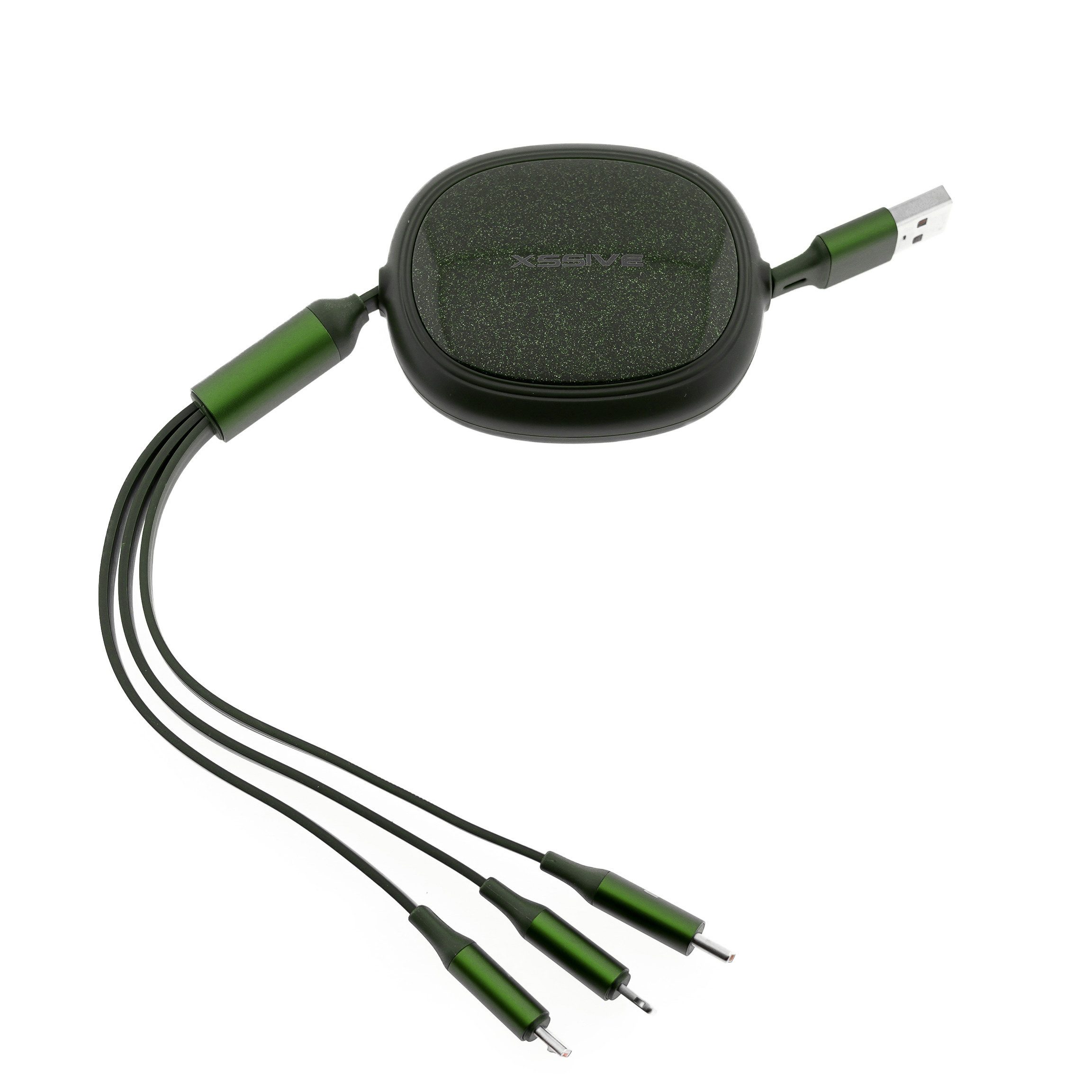 COFI 1453 66 W 3-in-1-Schnellladegerät mit ausziehbarem Kabel vollem Anschluss USB-Kabel
