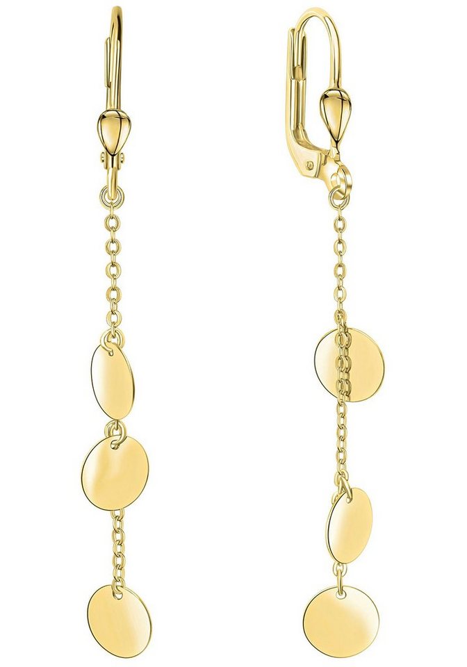 Firetti Paar Ohrhänger Schmuck Geschenk Gold 375 Ohrschmuck Patentbrisur Plättchen