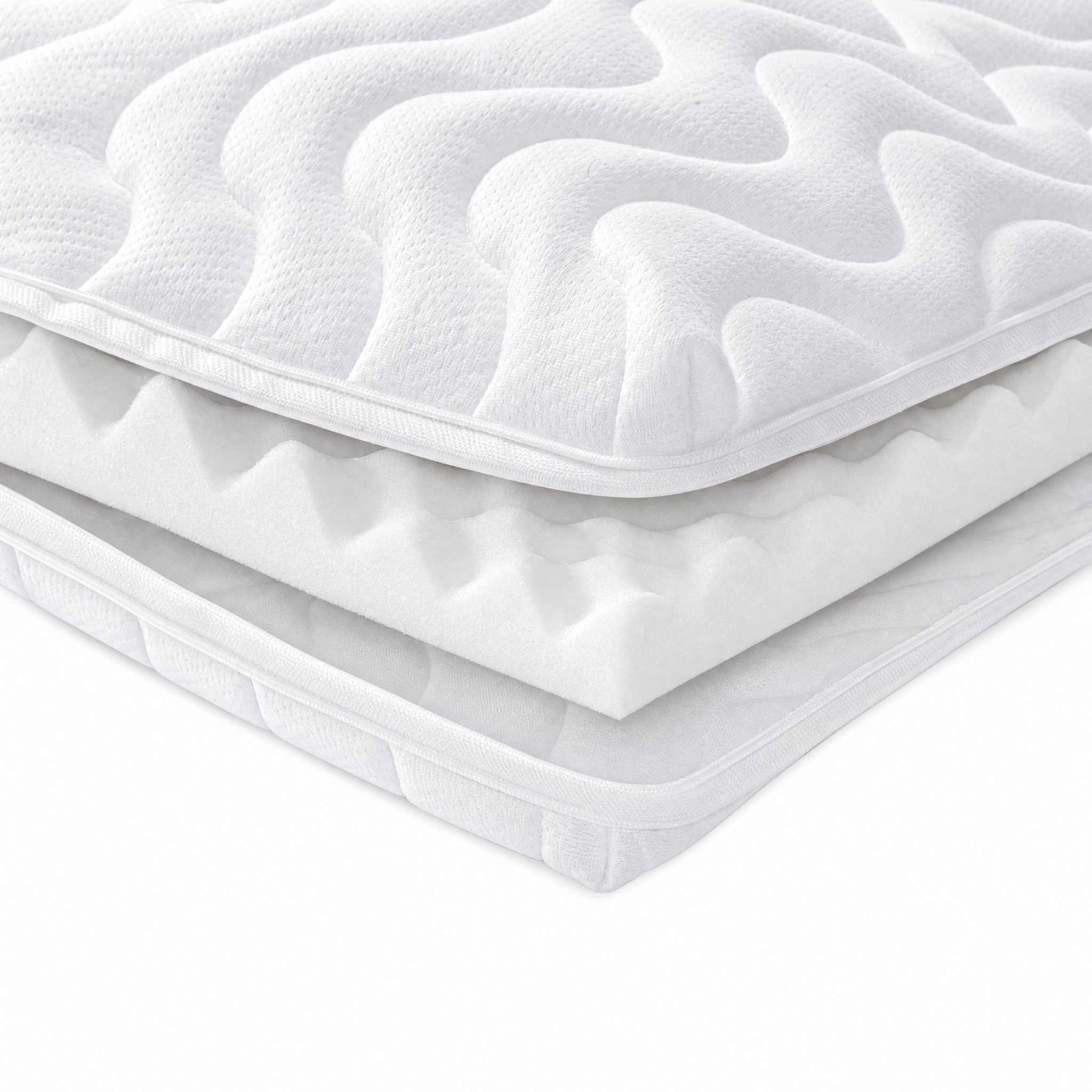 emerspring, Topper 7 cm Kaltschaum-Topper H2, 7-Zonen, Waschbarer Bezug, für Allergiker, 7 cm hoch, Ergonomischer Topper, atmungsaktiv, wendbar für alle Schlafpositionen