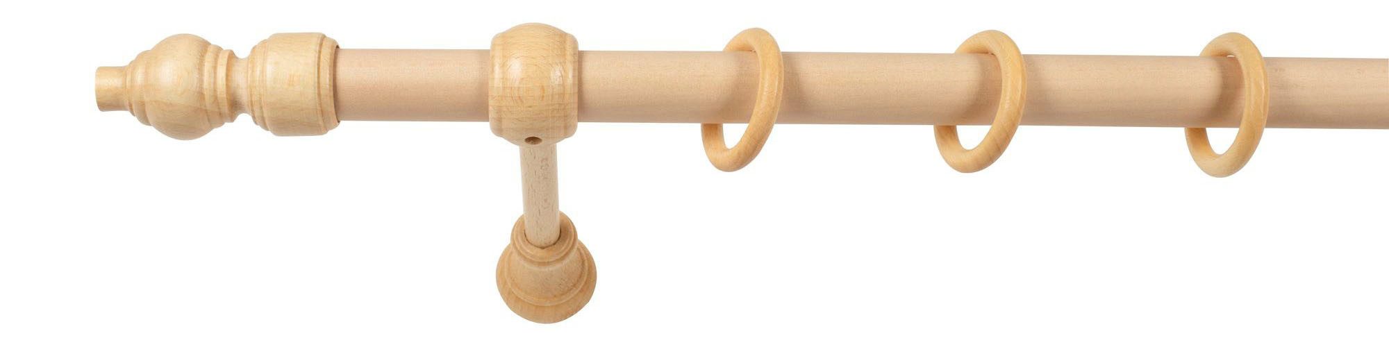 SN DECO GROUP Gardinenstange Filigrano, 1-läufig, Fixmaß, mit Bohren, verschraubt, Holzwerkstoff, 28 mm, Holz, verschiedene Längen und Farben, Komplettset