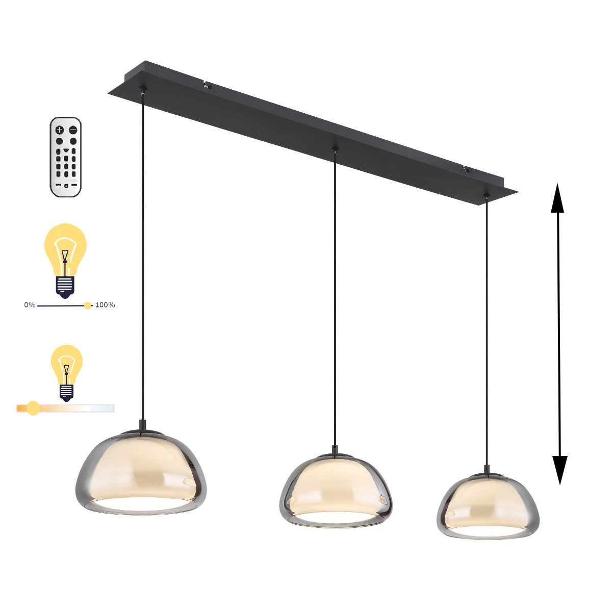 GLOBO LIGHTING LED Pendelleuchte Haakon, dimmbar, LED fest integriert, Warm günstig online kaufen