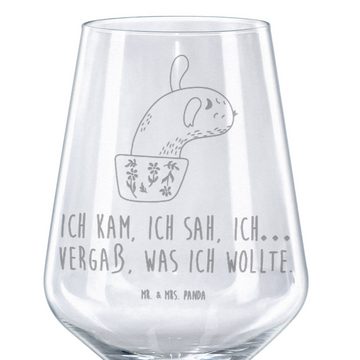 Mr. & Mrs. Panda Rotweinglas Kaktus Mama - Transparent - Geschenk, Kaktusliebe, Rotwein Glas, Rotw, Premium Glas, Spülmaschinenfest