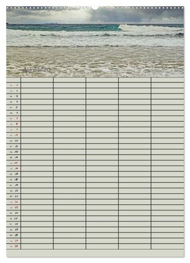 CALVENDO Wandkalender Ein Tag am Meer - Familienplaner (Premium, hochwertiger DIN A2 Wandkalender 2023, Kunstdruck in Hochglanz)