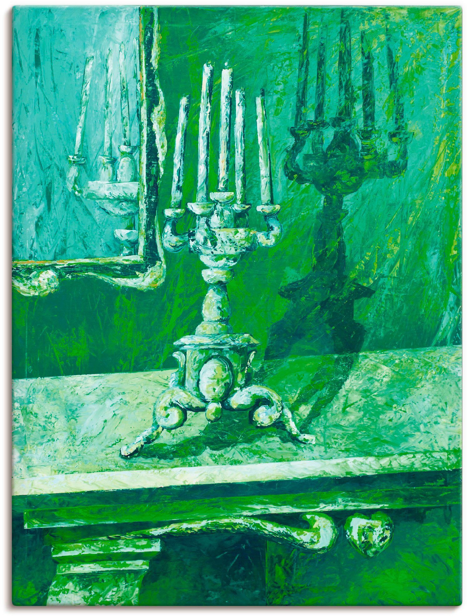 Artland Leinwandbild Barocker Leuchter, Innenarchitektur (1 St), auf Holzrahmen gespannt