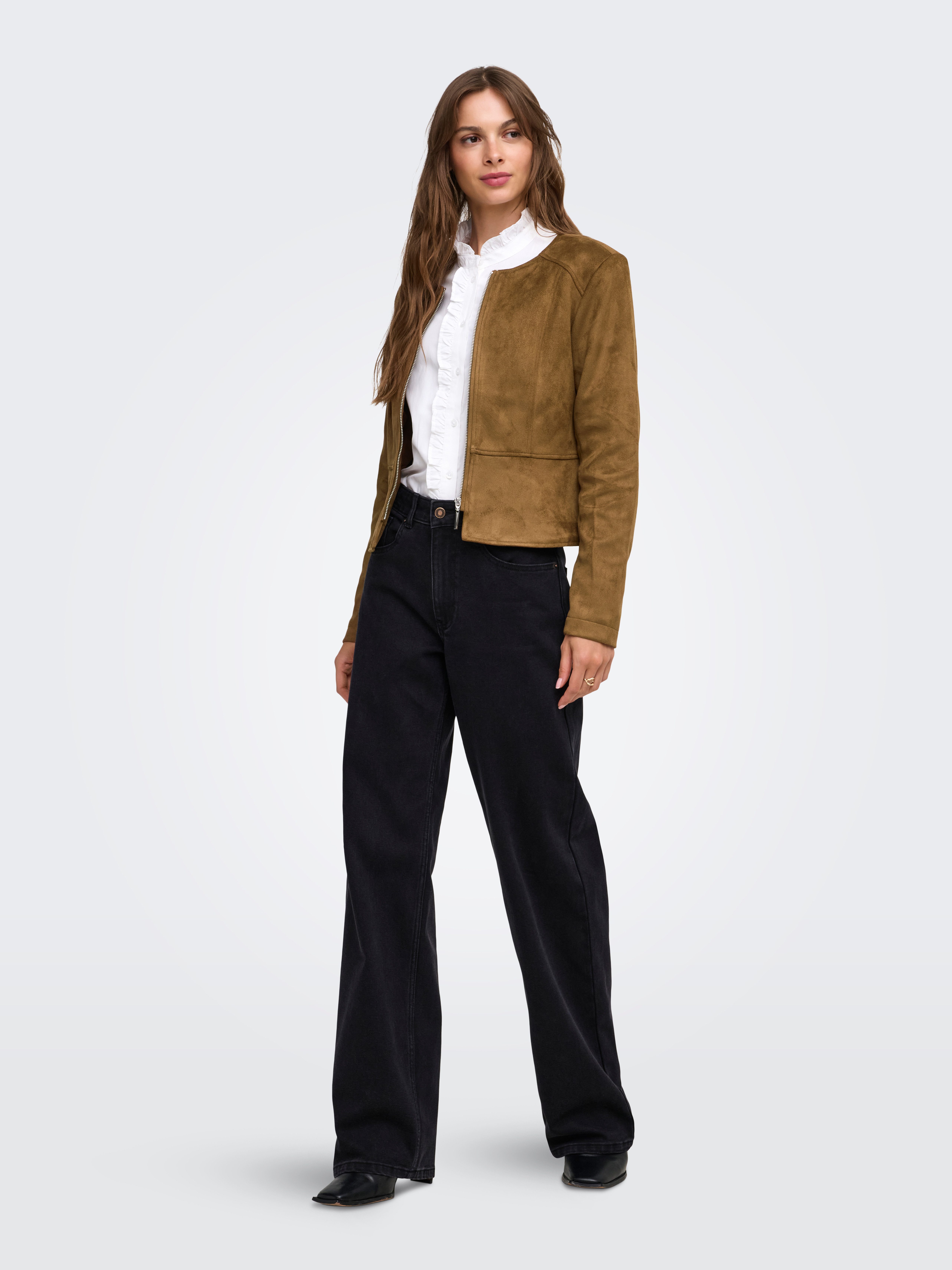 ONLY Lederimitatjacke ONLSARAMY FAUX SUEDE JACKET OTW Kunstfaser, Wildlederimitat – Bild 4 von 5
