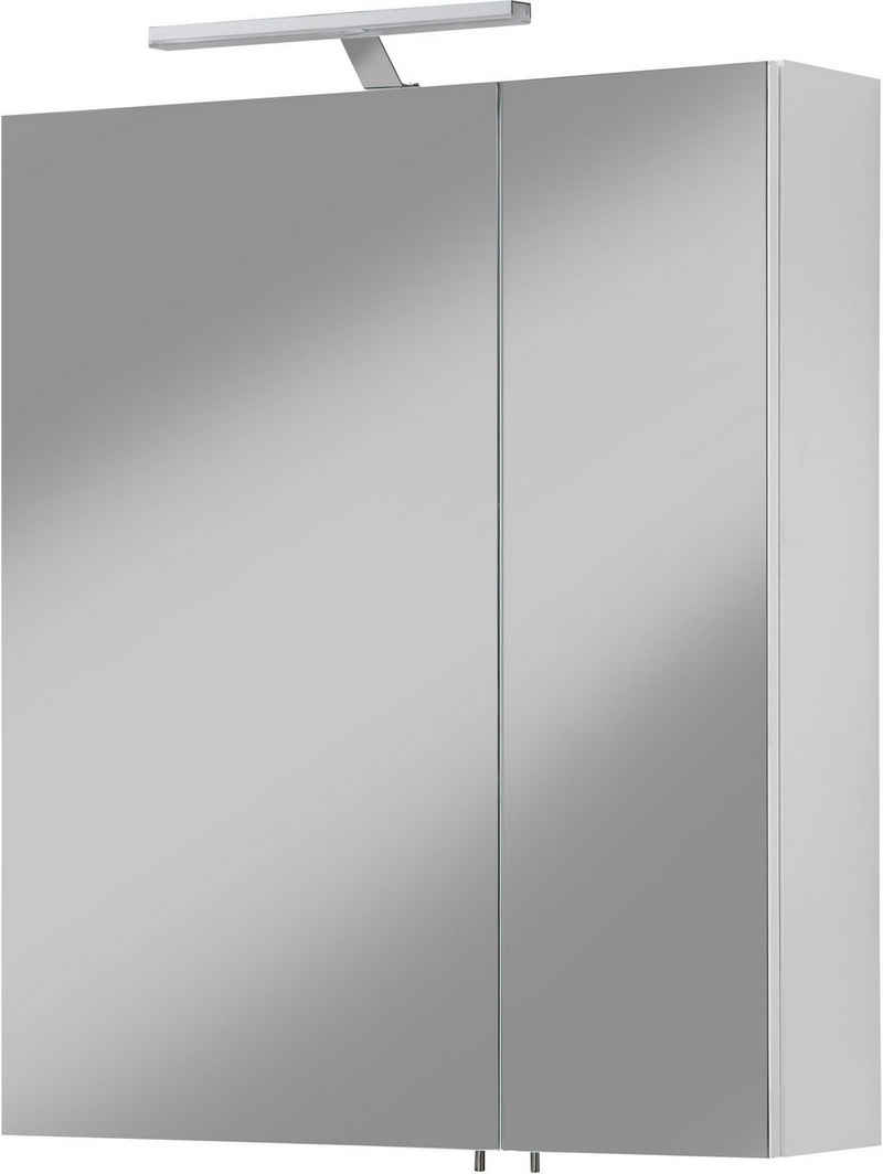 welltime Spiegelschrank Torino Breite 60 cm, 2-türig, LED-Beleuchtung, Schalter-/Steckdosenbox