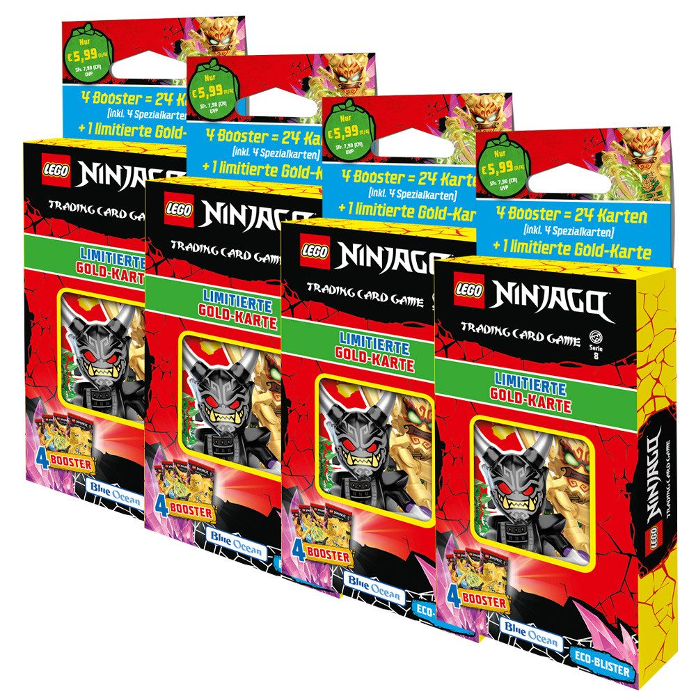 LEGO® Sammelkarte LEGO Ninjago Serie 8 Trading Cards - Alle 4 verschiedenen Blister