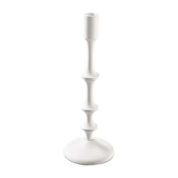 Macosa Home Standkerzenhalter Tisch-Dekoration Kerzen-Halter Deko Kerzenleuchter Stabkerzenhalter, Kerzenhalter weiß Metall 43 cm modern Deko Kerzenständer