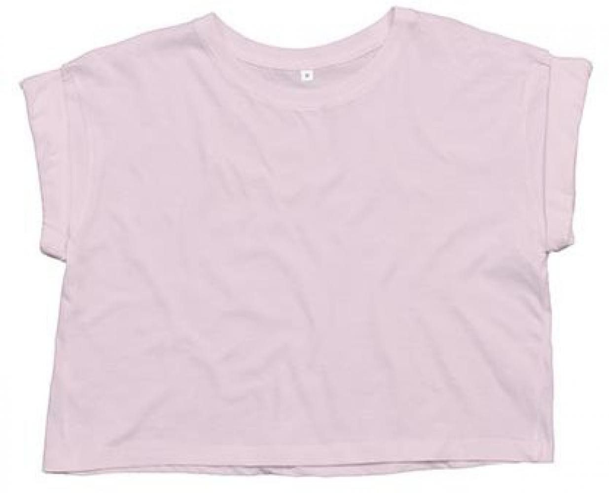 Rundhalsshirt Damen Crop Top T / Fallende Schulterpartie