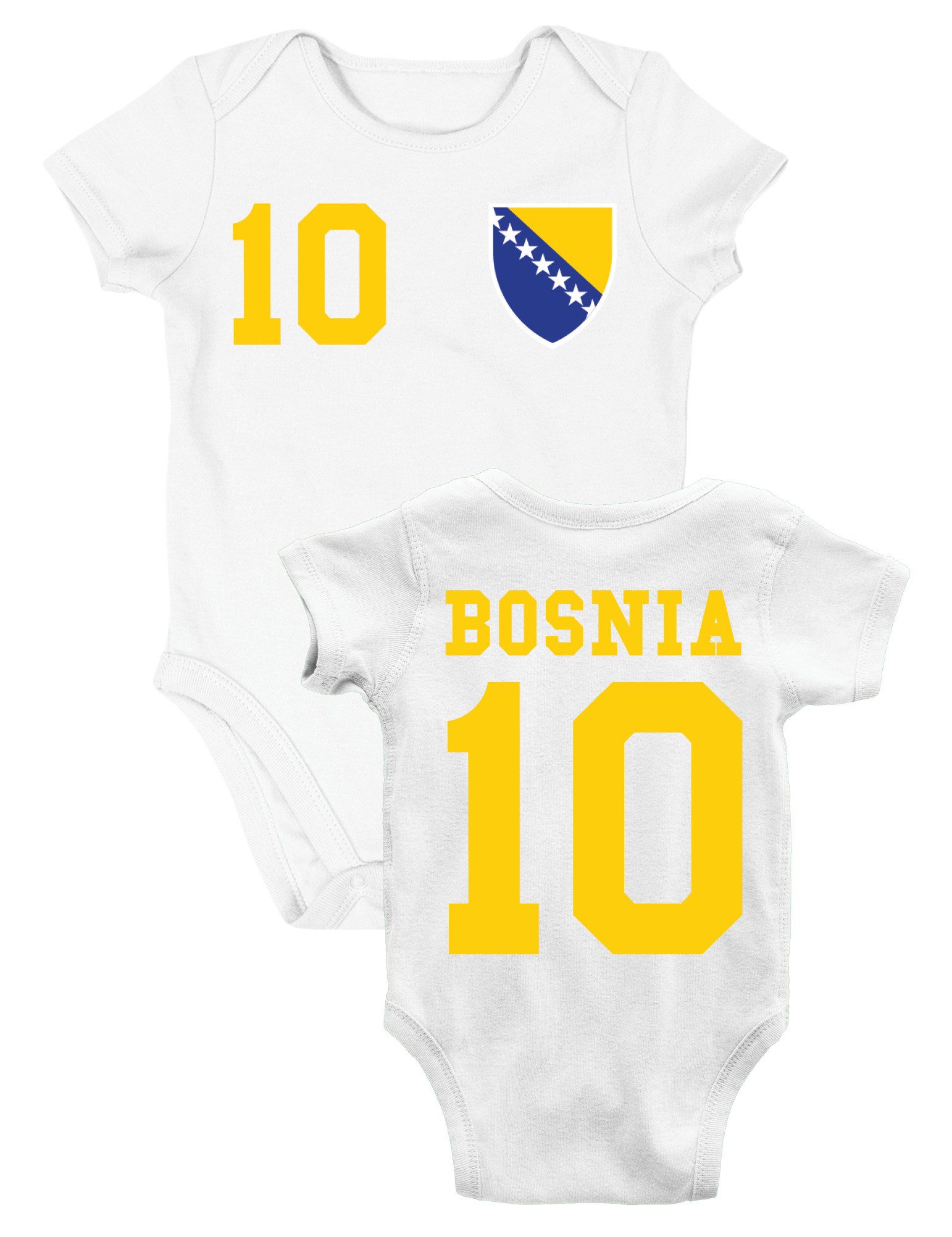 Youth Designz Kurzarmbody Kinder Baby Body Strampler "Bosnia" sportlich stylisch Statement mit stylischen sportlichen Print Aufdruck für Babys Jungen und Mädchen