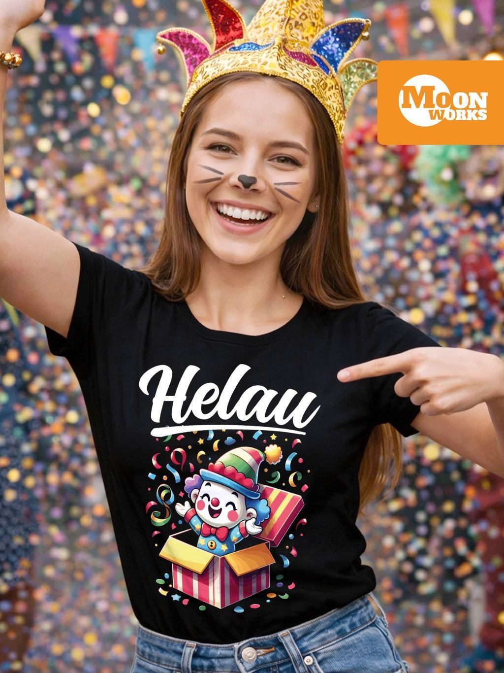 MoonWorks Print-Shirt Damen T-Shirt Clown Fasching Karneval Kostüm-Ersatz V günstig online kaufen