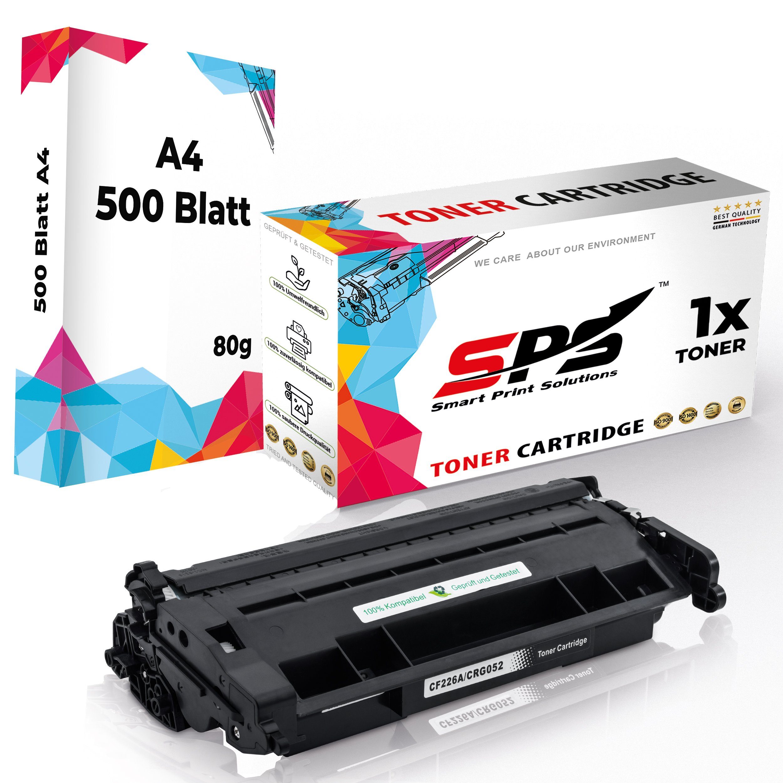 SPS Tonerkartusche Kompatibel für Schwarz Pack 1x Toner) + HP Papier, A4 CF226A, (1er Pro 26A M402DN Laserjet
