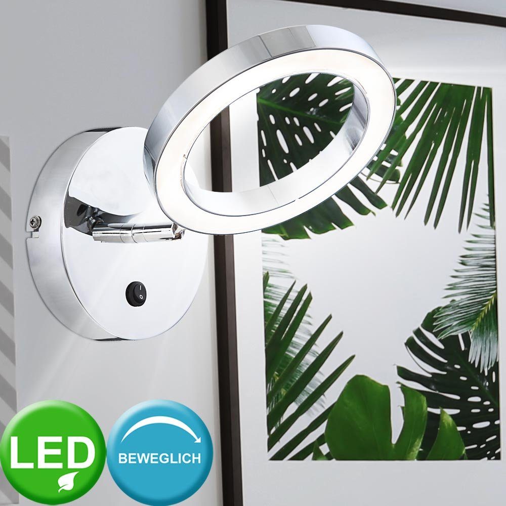 etc-shop LED Wandleuchte, Leuchtmittel inklusive, Neutralweiß, LED 9 Watt Wand Strahler beweglich Освещение Ring Lampe Esszimmer