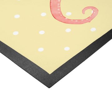 Fußmatte 50 x 75 cm Tintenfisch - Gelb Pastell - Geschenk, Gute Laune, Haustür, Mr. & Mrs. Panda, Höhe: 0.3 mm, Stilvolles Design