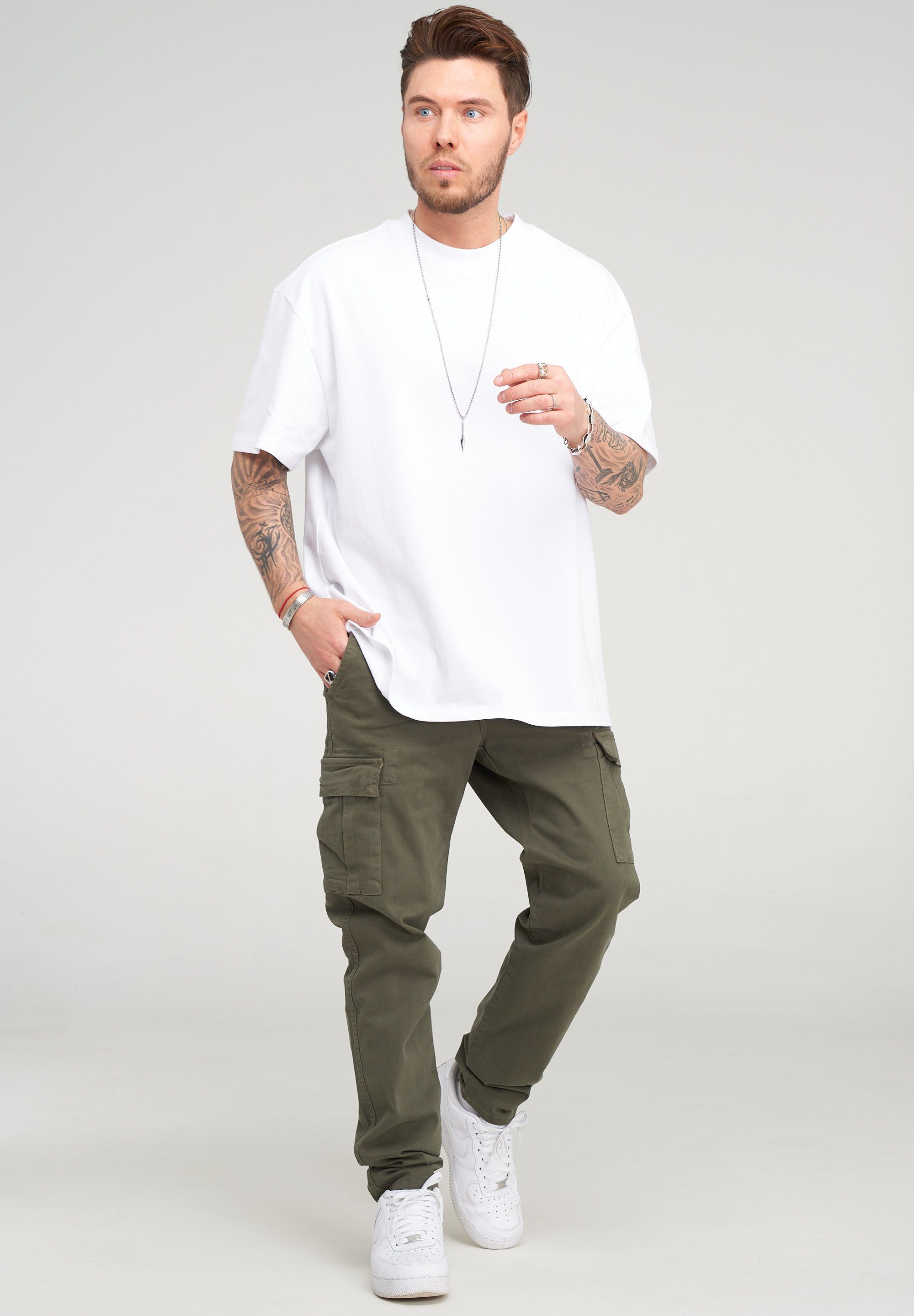 behype Cargohose BHMATOLA als Freizeithose mit Seitentaschen Herren Chino Jeans Hose Stoffhose – Bild 3 von 5