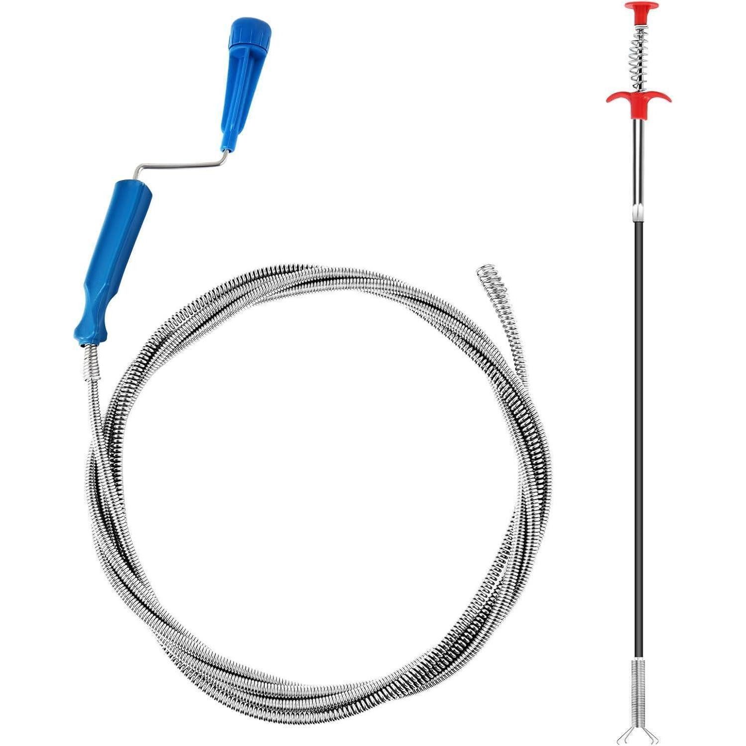 Rohrreinigungsspirale Abflussreiniger Set 3m & 0.6m Spirale