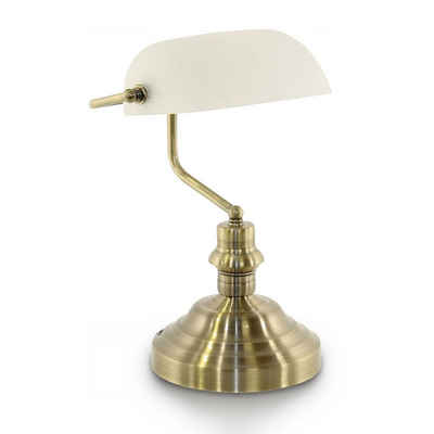 bmf-versand Tischleuchte Tischlampe Wohnzimmer Tischleuchte Schreibtischlampe Bankerlampe mit, mit Schalter, mit Pflegetuch, Retro, LED wechselbar, Warmweiß, Schlafzimmer, Esszimmer, Küche, Flur, Schreibtischleuchte