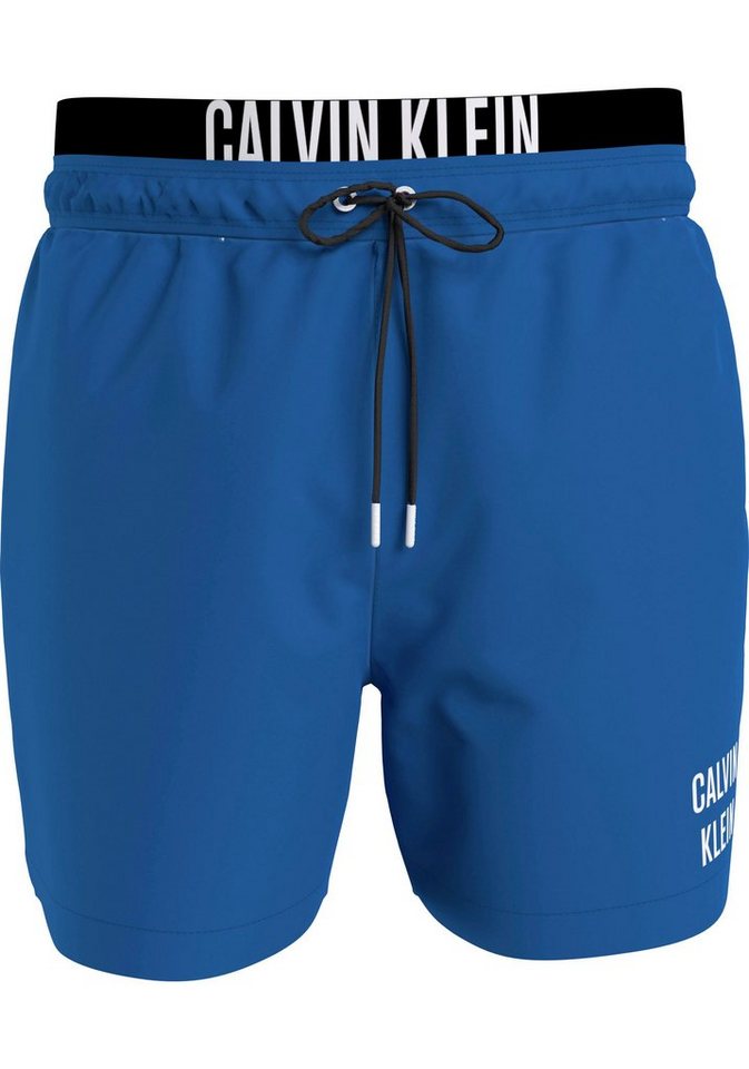 Calvin Klein Swimwear Badeshorts mit farblich abgesetztem Doppelbund &  Logoschriftzug